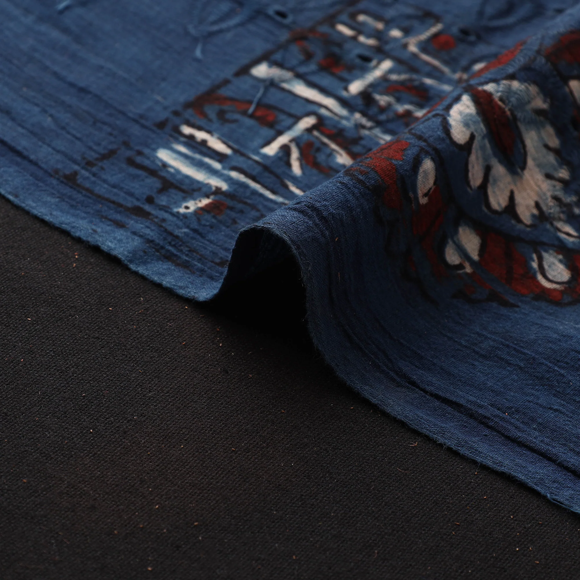 Hakoba Hand Block Ajrakh Print Natural Dyed Cotton Fabric 102 - Image 4