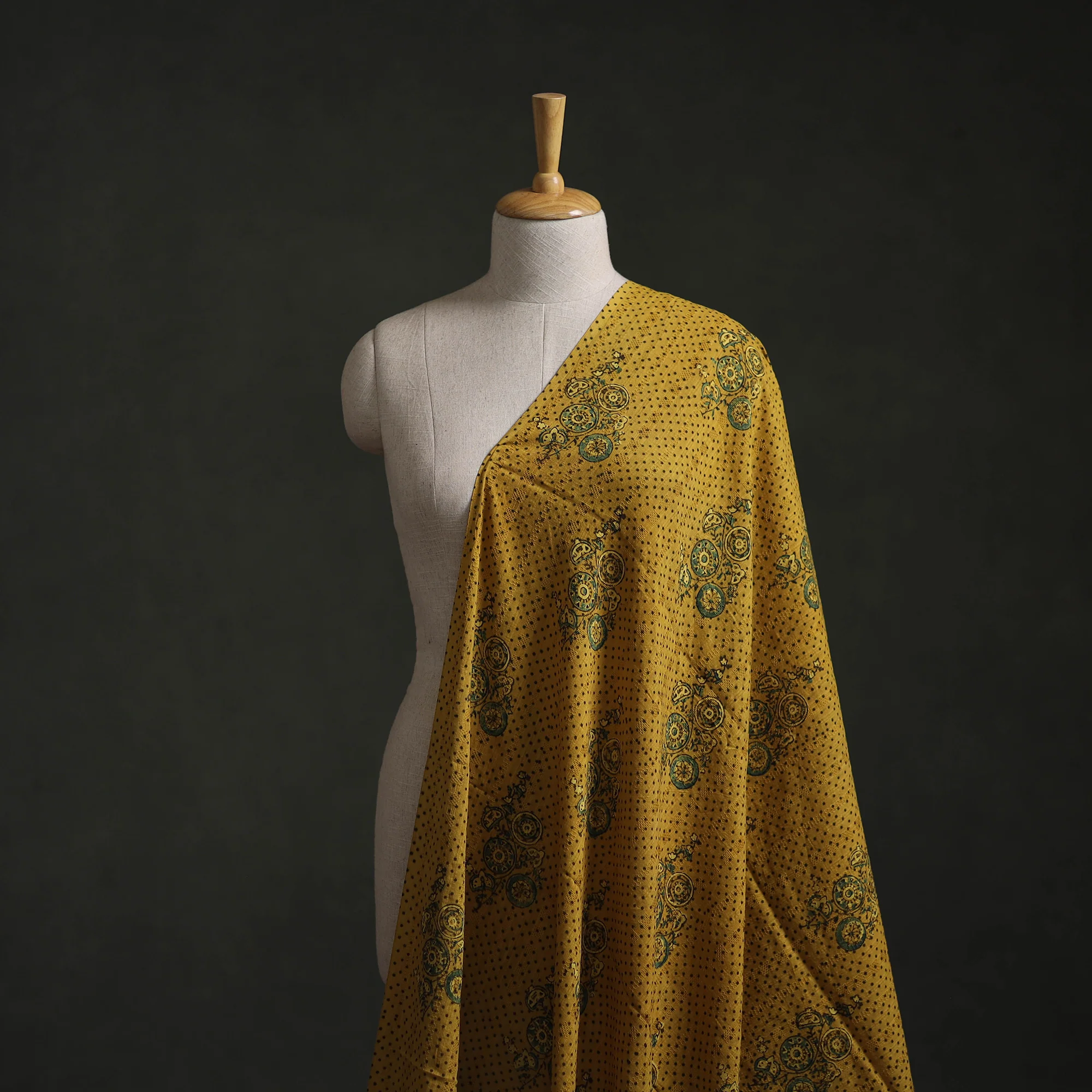 Hakoba Hand Block Ajrakh Print Natural Dyed Cotton Fabric 104 - Image 2
