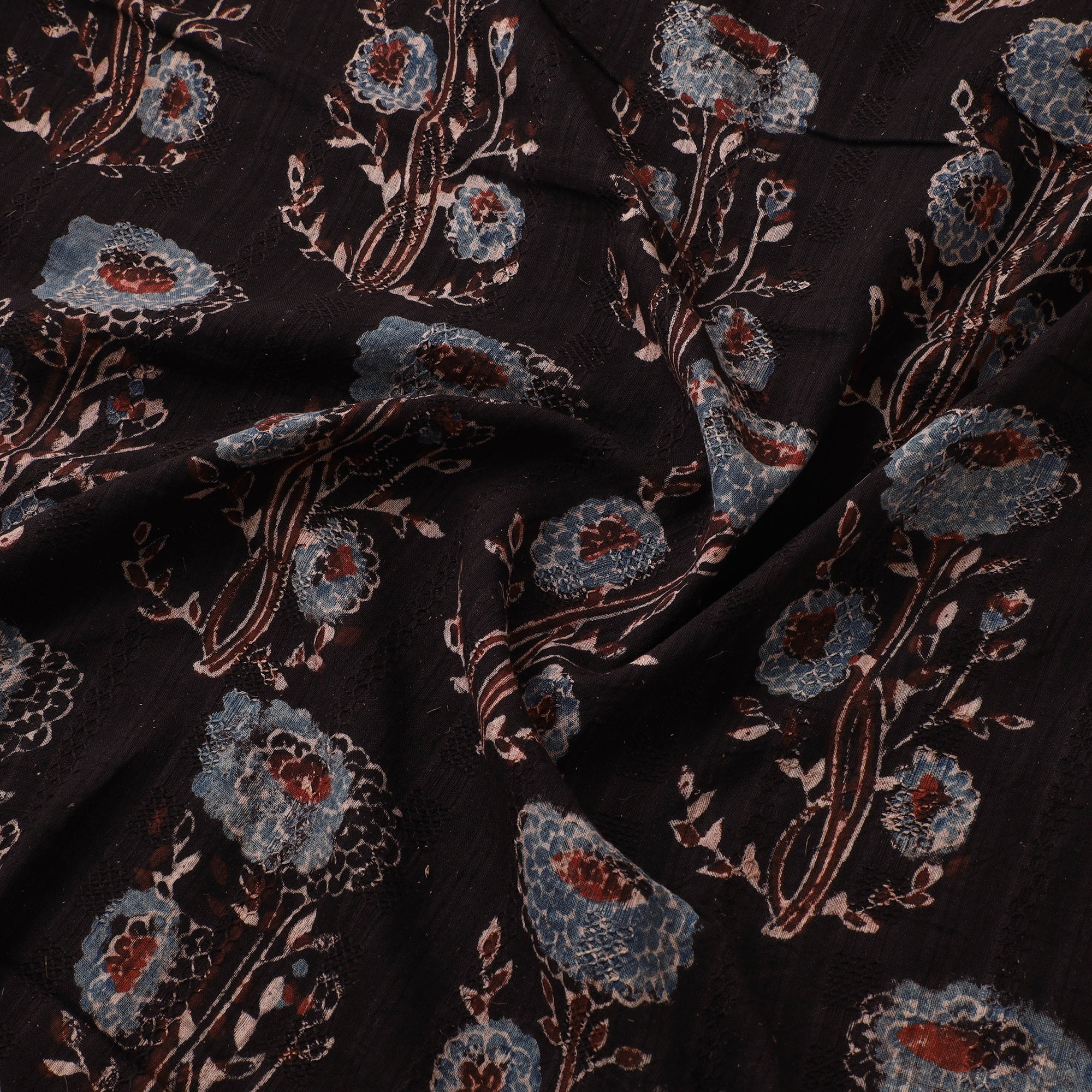 Hakoba Hand Block Ajrakh Print Natural Dyed Cotton Fabric 107 - Image 3