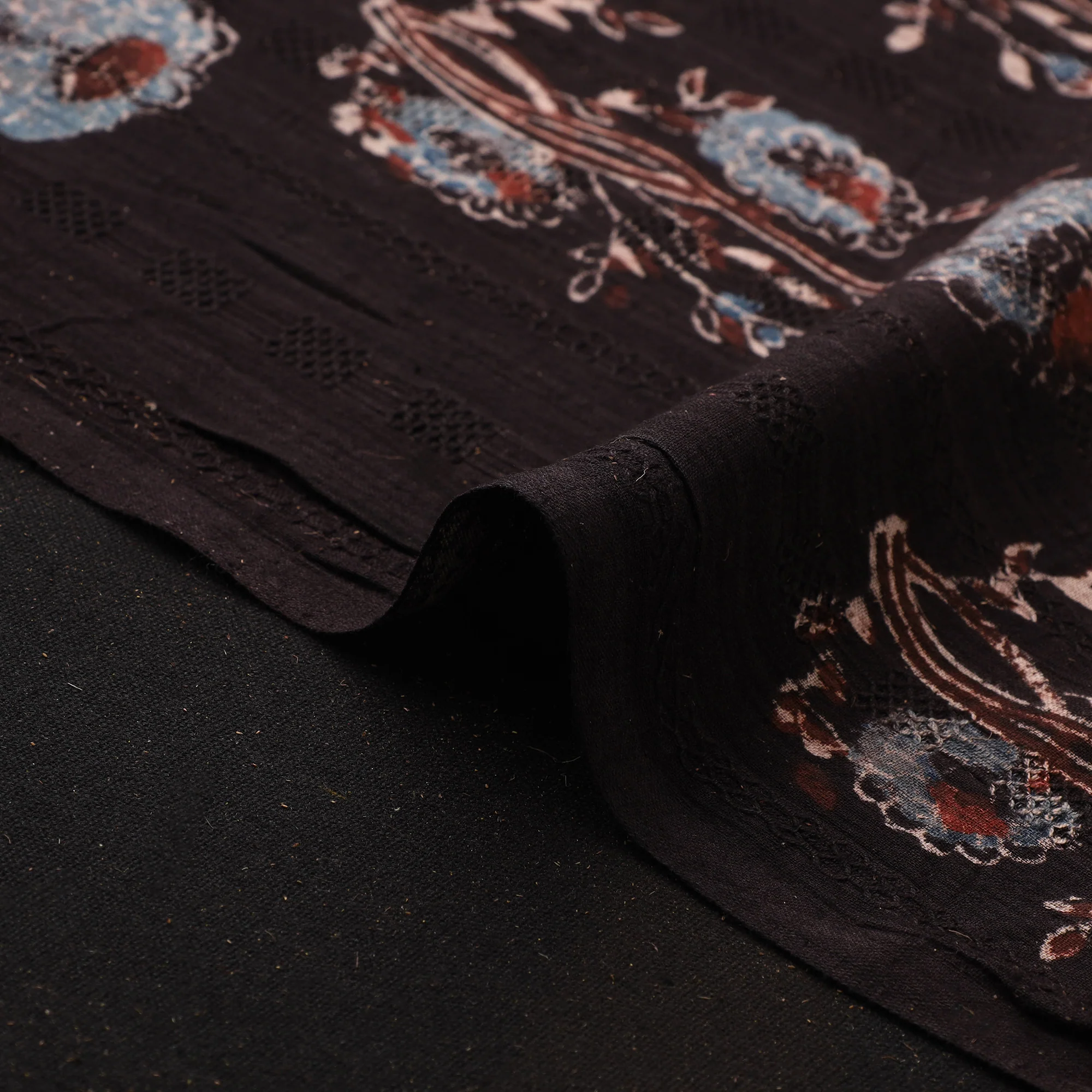 Hakoba Hand Block Ajrakh Print Natural Dyed Cotton Fabric 107 - Image 4