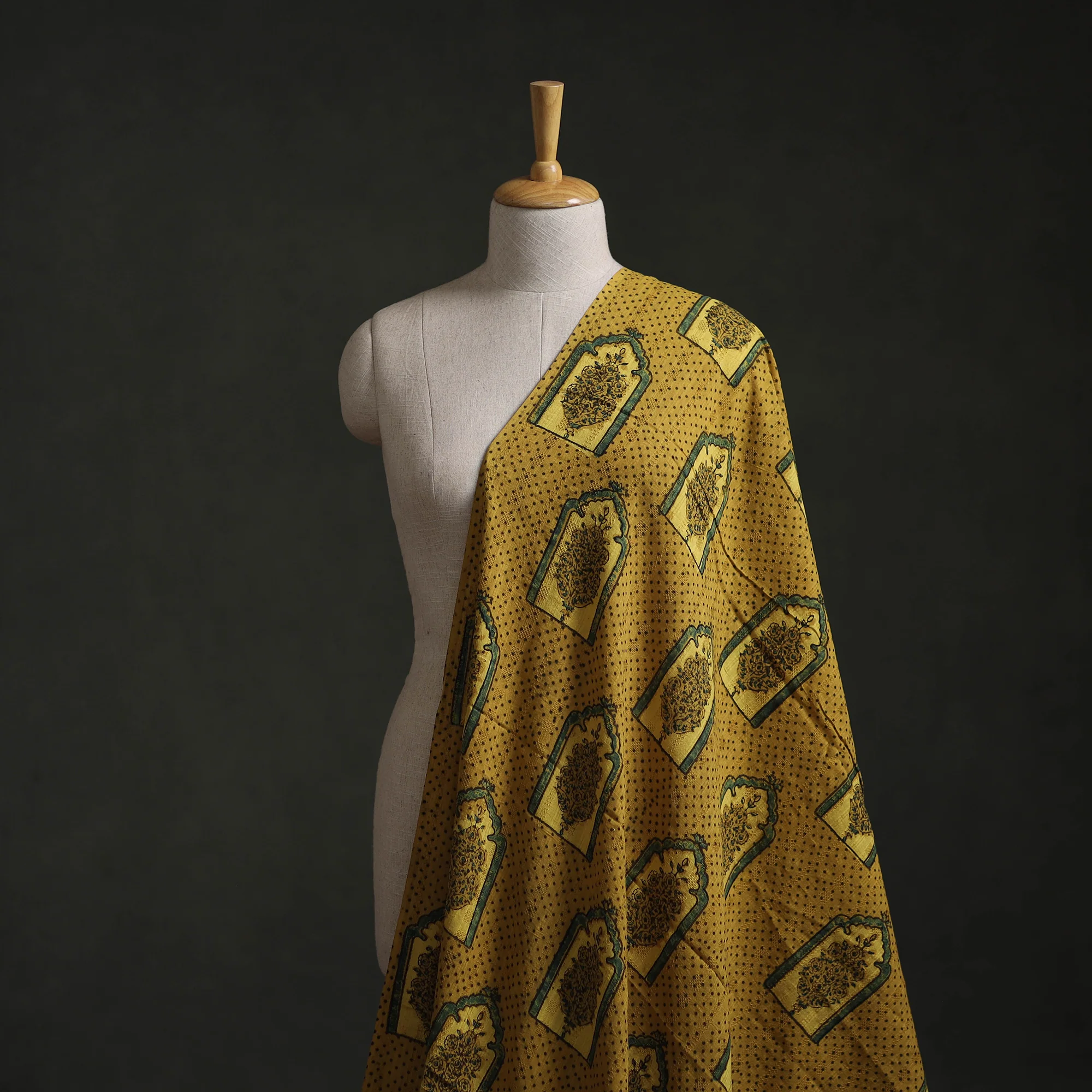 Hakoba Hand Block Ajrakh Print Natural Dyed Cotton Fabric 110 - Image 2