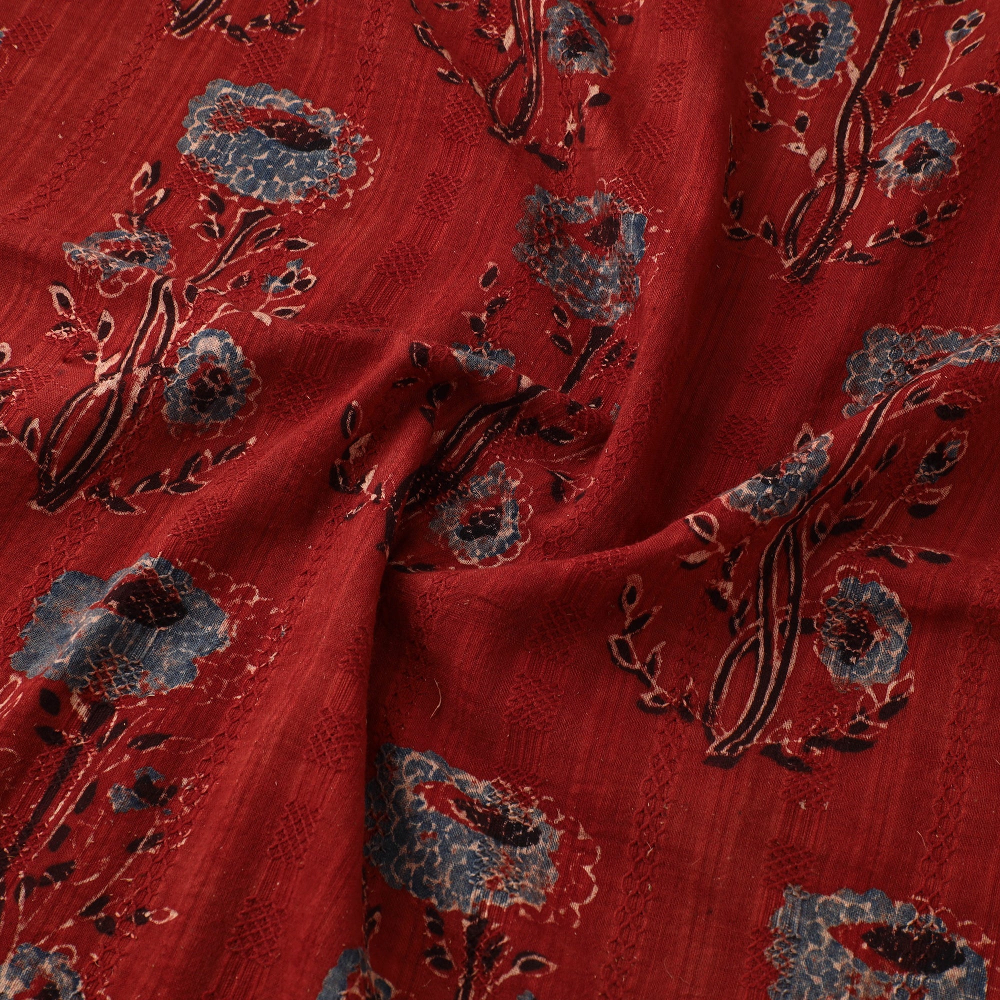 Hakoba Hand Block Ajrakh Print Natural Dyed Cotton Fabric 111 - Image 3