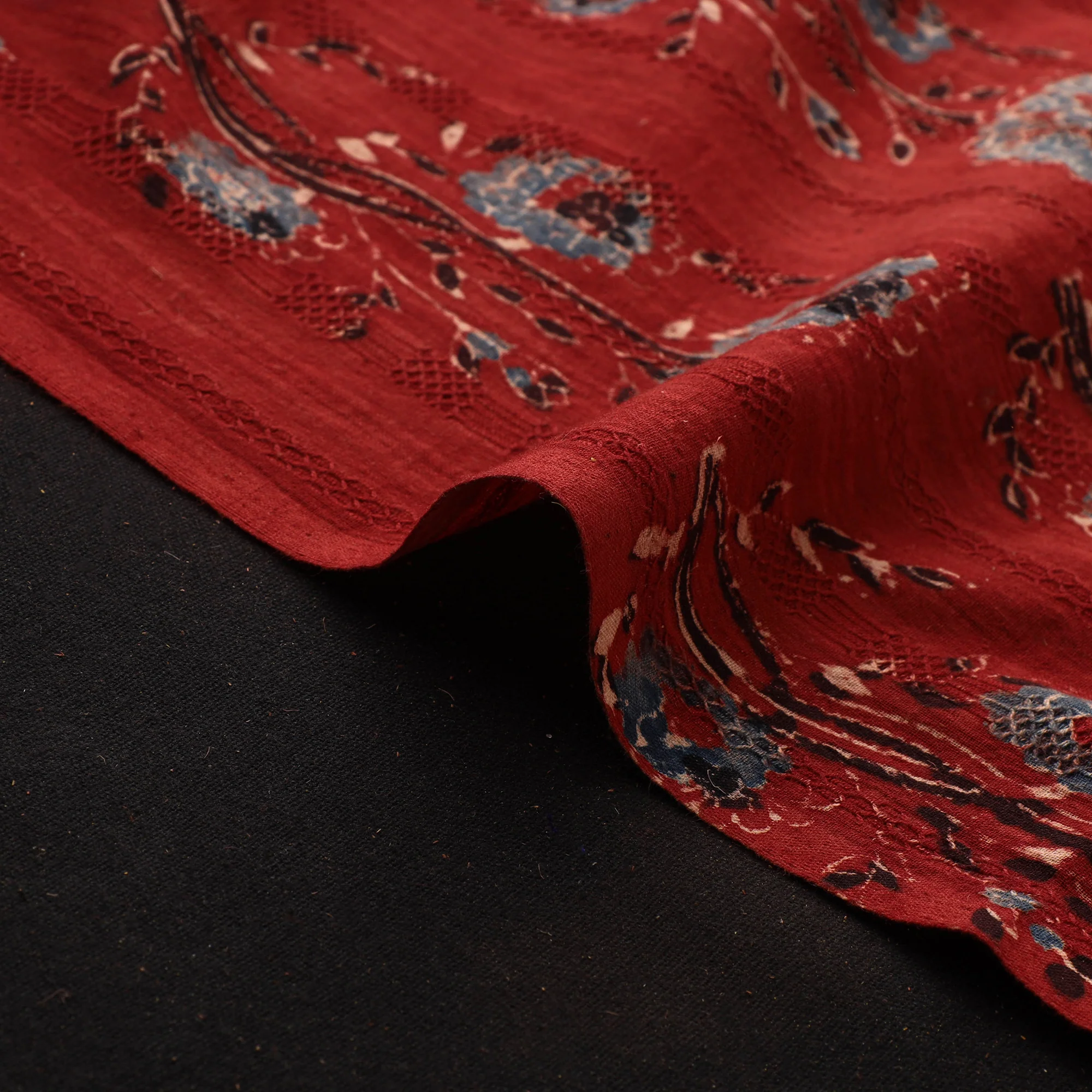 Hakoba Hand Block Ajrakh Print Natural Dyed Cotton Fabric 111 - Image 4
