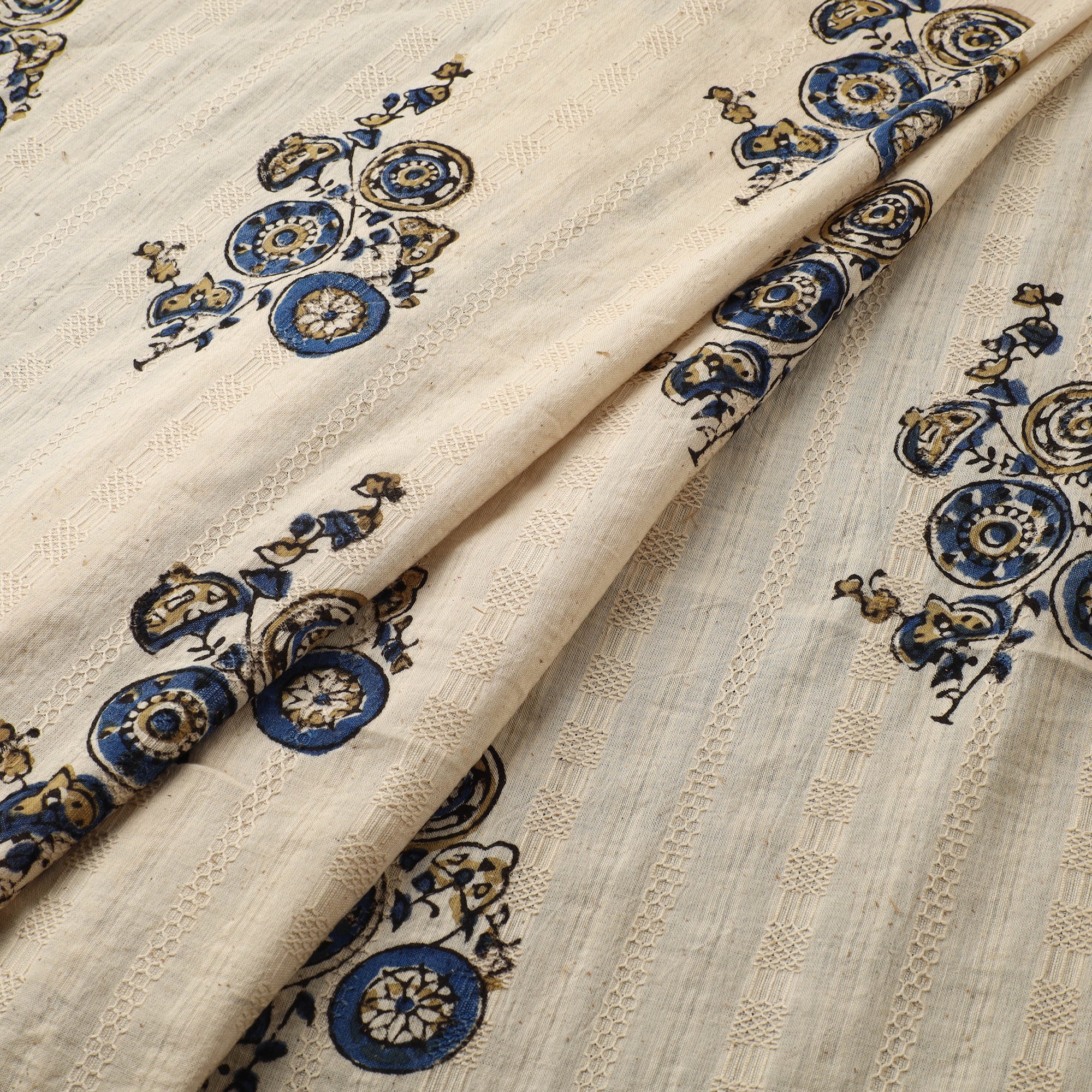 Hakoba Hand Block Ajrakh Print Natural Dyed Cotton Fabric 113