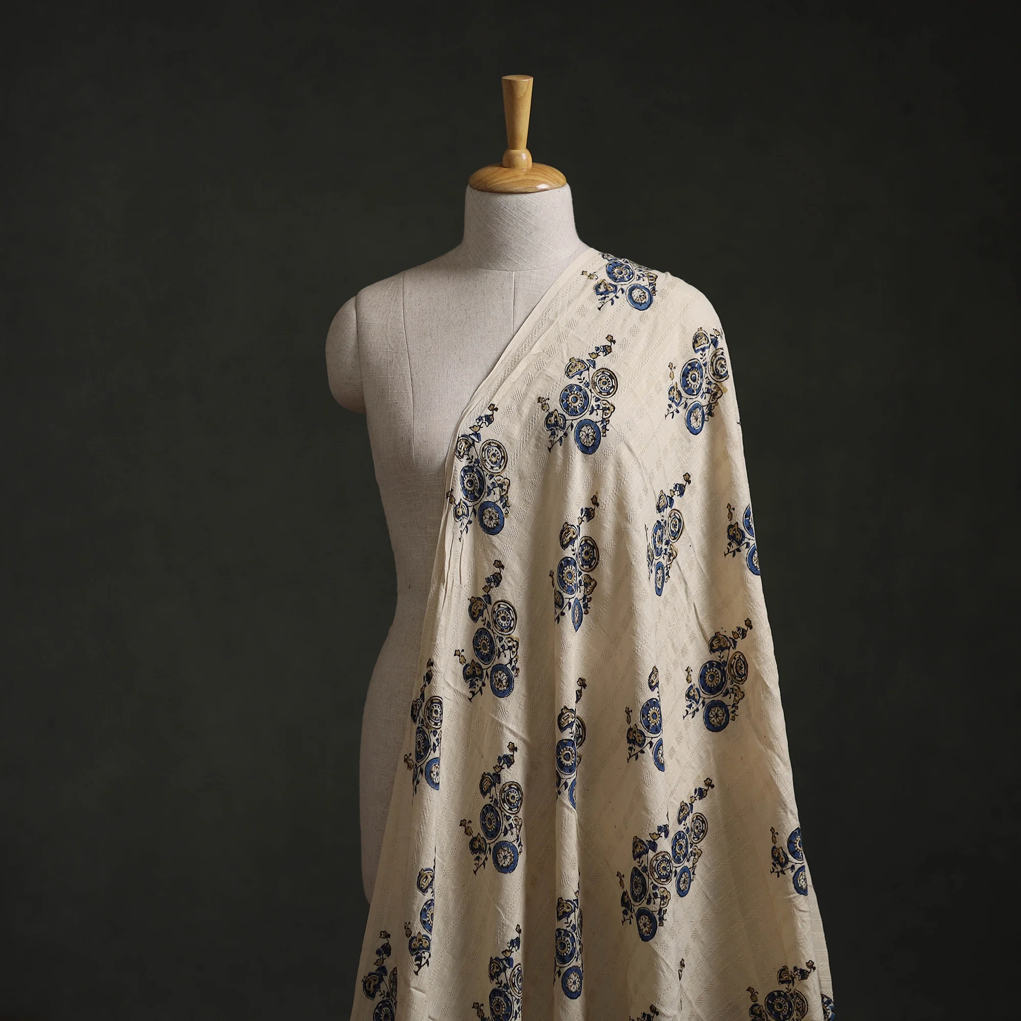 Hakoba Hand Block Ajrakh Print Natural Dyed Cotton Fabric 113 - Image 2