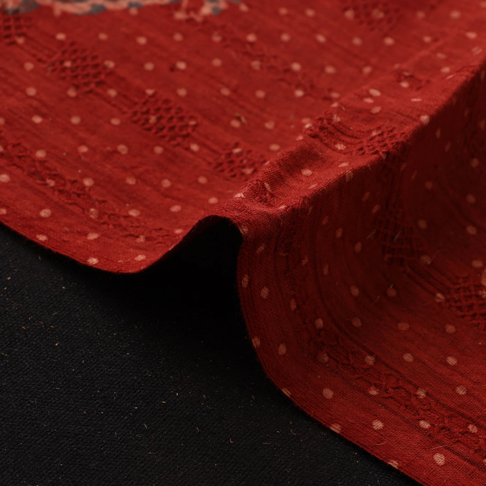 Hakoba Hand Block Ajrakh Print Natural Dyed Cotton Fabric 114 - Image 4