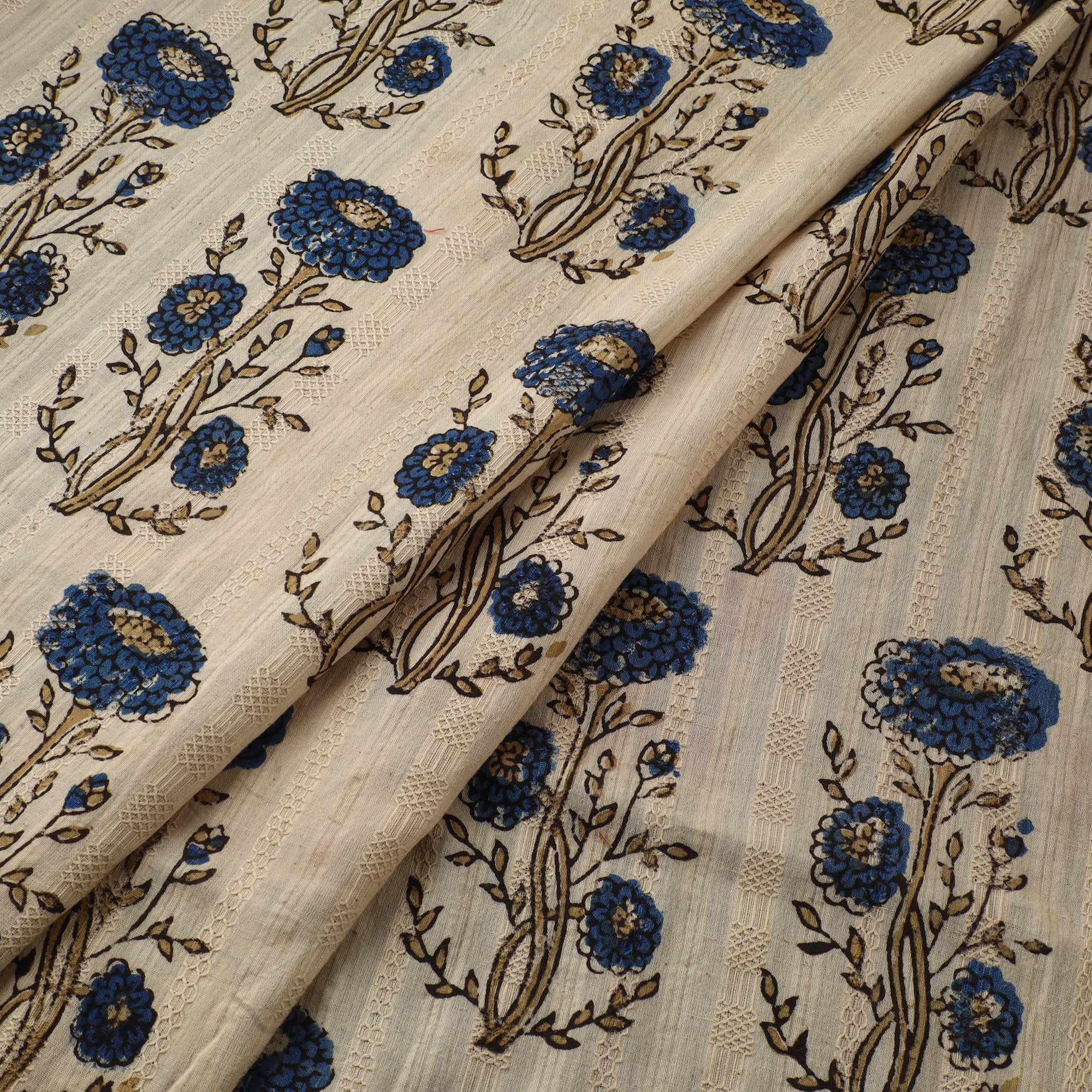 Hakoba Hand Block Ajrakh Print Natural Dyed Cotton Fabric 116