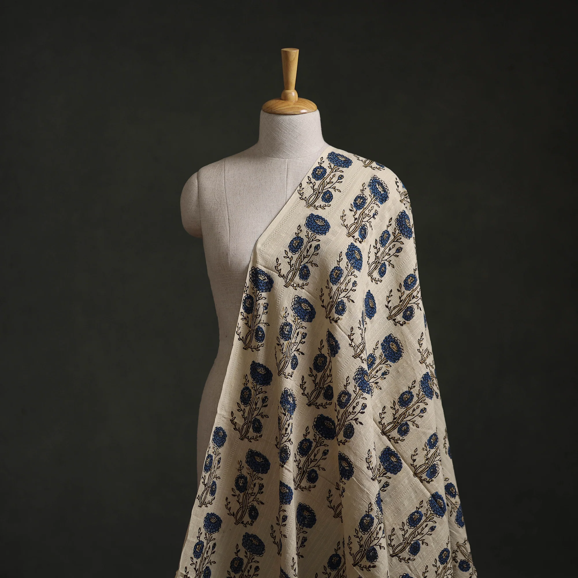 Hakoba Hand Block Ajrakh Print Natural Dyed Cotton Fabric 116 - Image 2