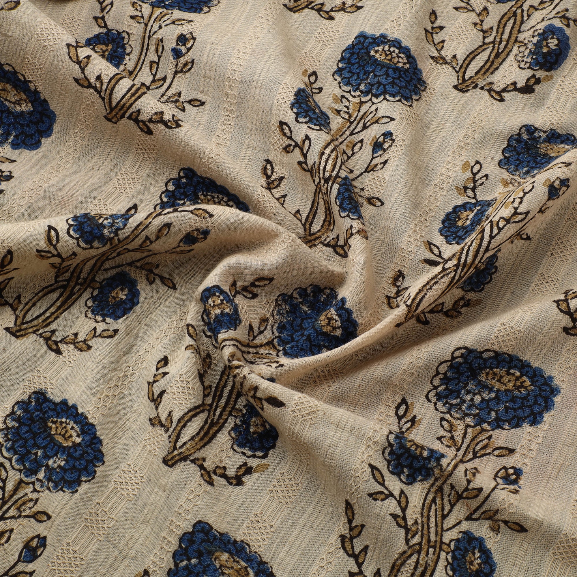 Hakoba Hand Block Ajrakh Print Natural Dyed Cotton Fabric 116 - Image 3