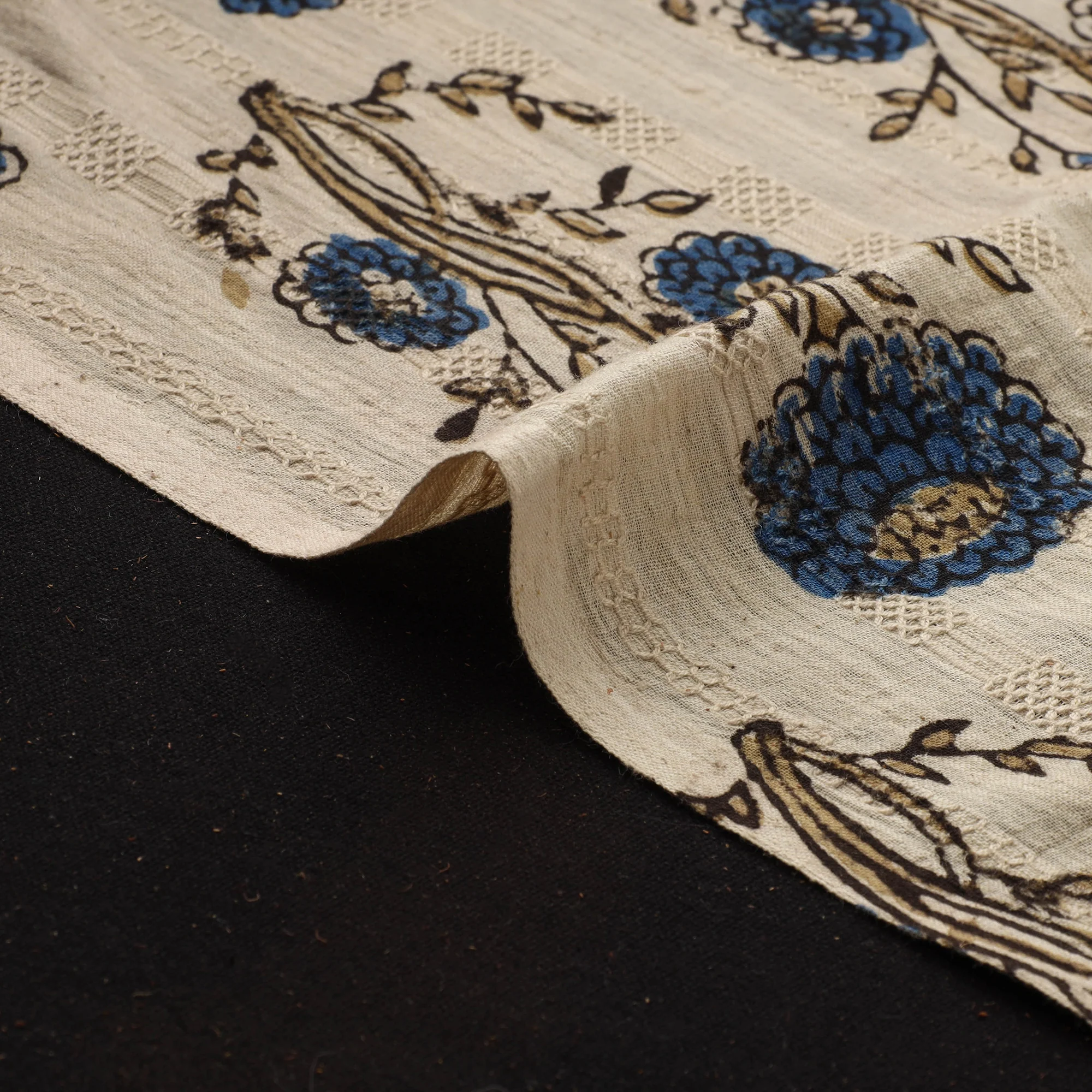Hakoba Hand Block Ajrakh Print Natural Dyed Cotton Fabric 116 - Image 4