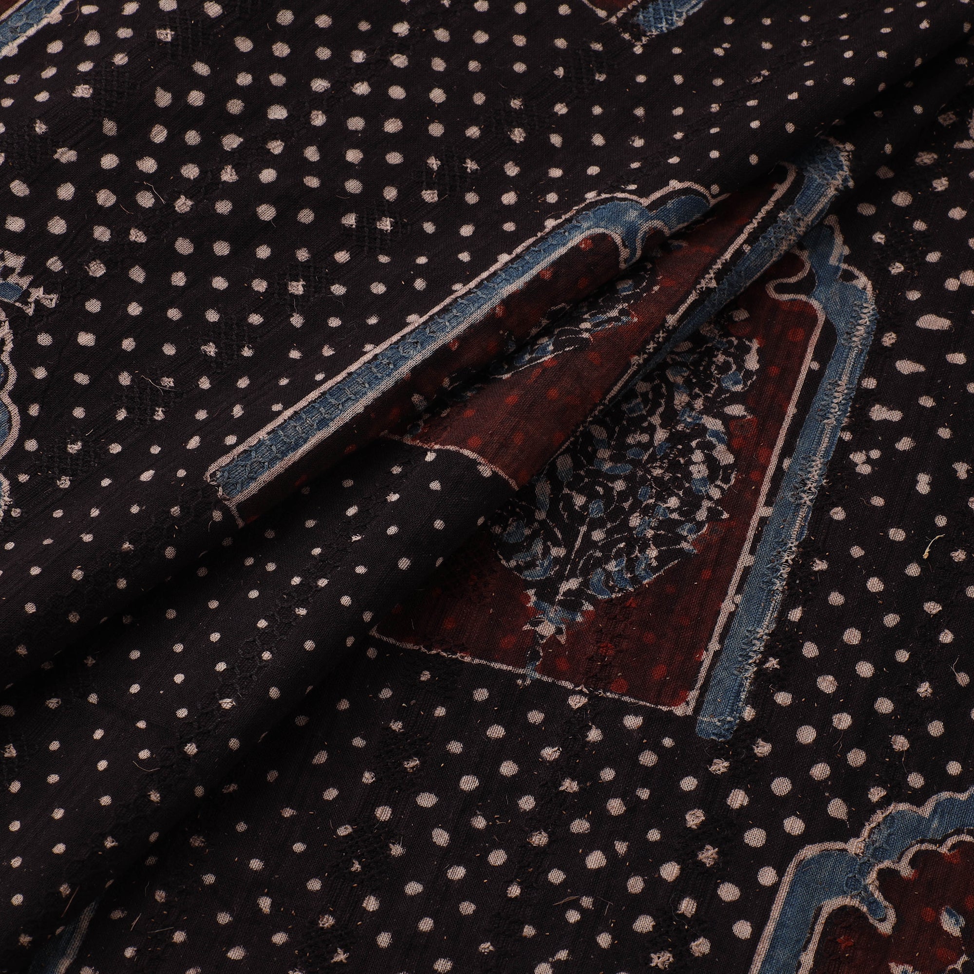 Hakoba Hand Block Ajrakh Print Natural Dyed Cotton Fabric 117