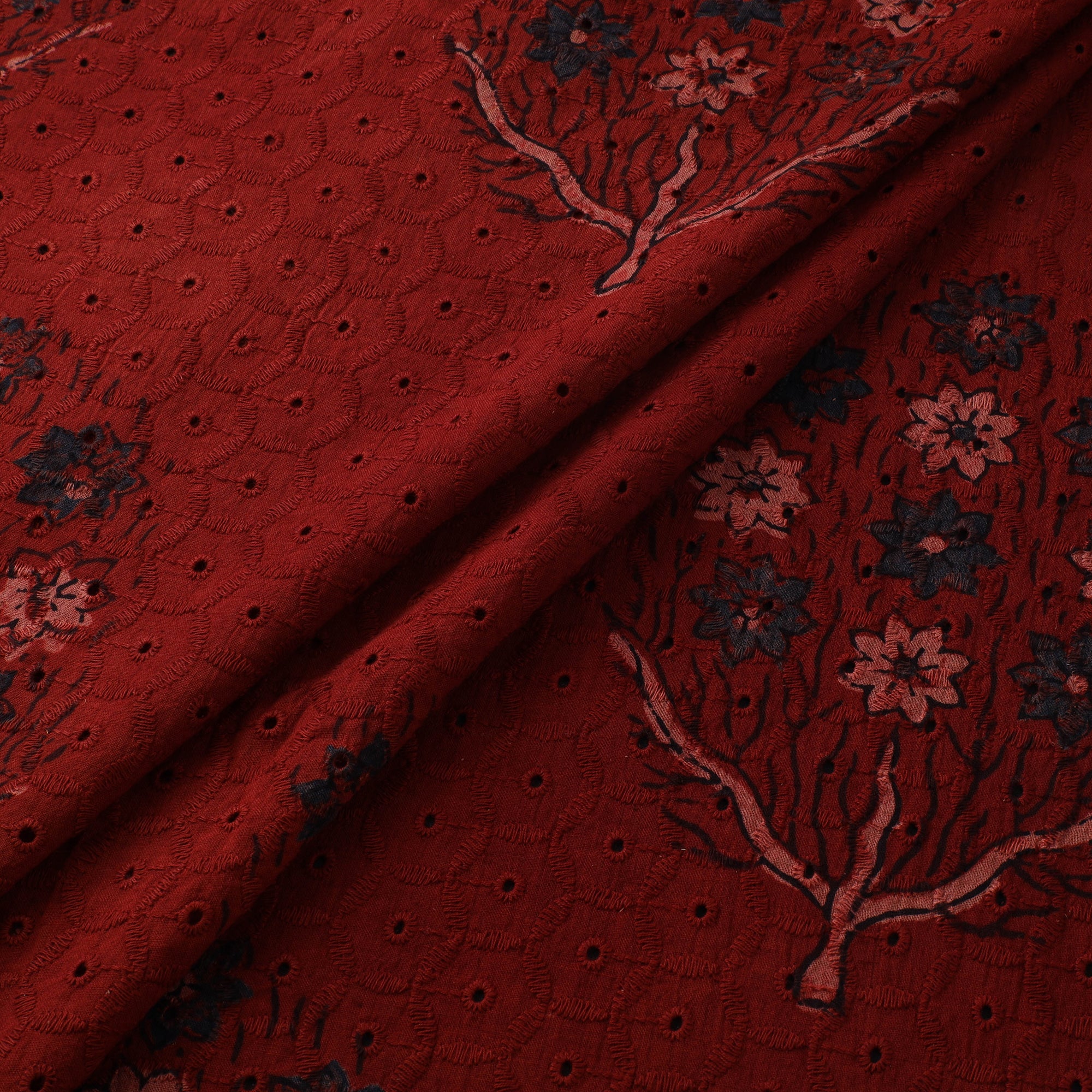 Hakoba Hand Block Ajrakh Print Natural Dyed Cotton Fabric 13
