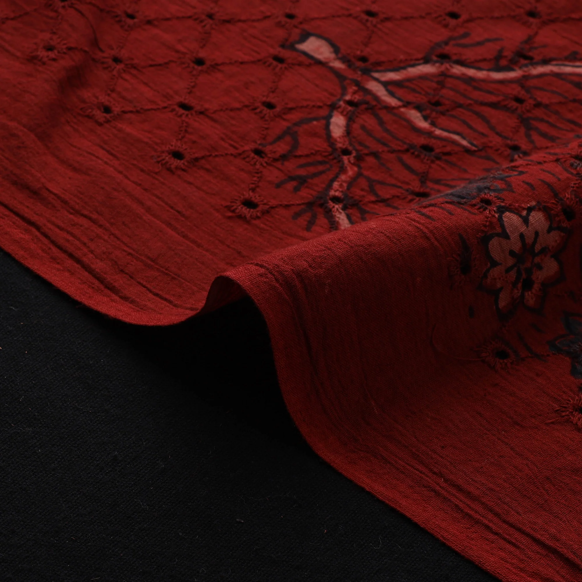 Hakoba Hand Block Ajrakh Print Natural Dyed Cotton Fabric 15 - Image 4