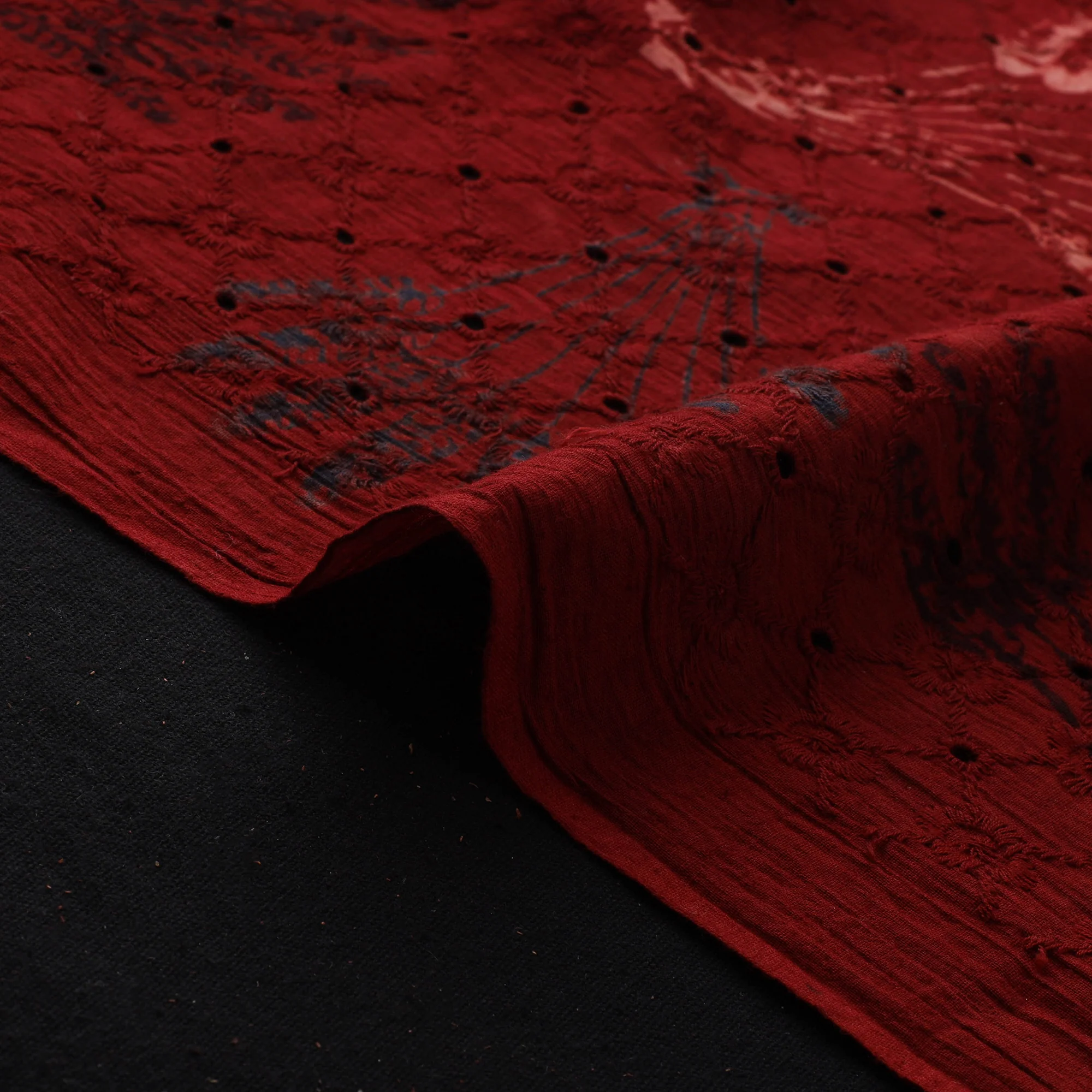Hakoba Hand Block Ajrakh Print Natural Dyed Cotton Fabric 16 - Image 4