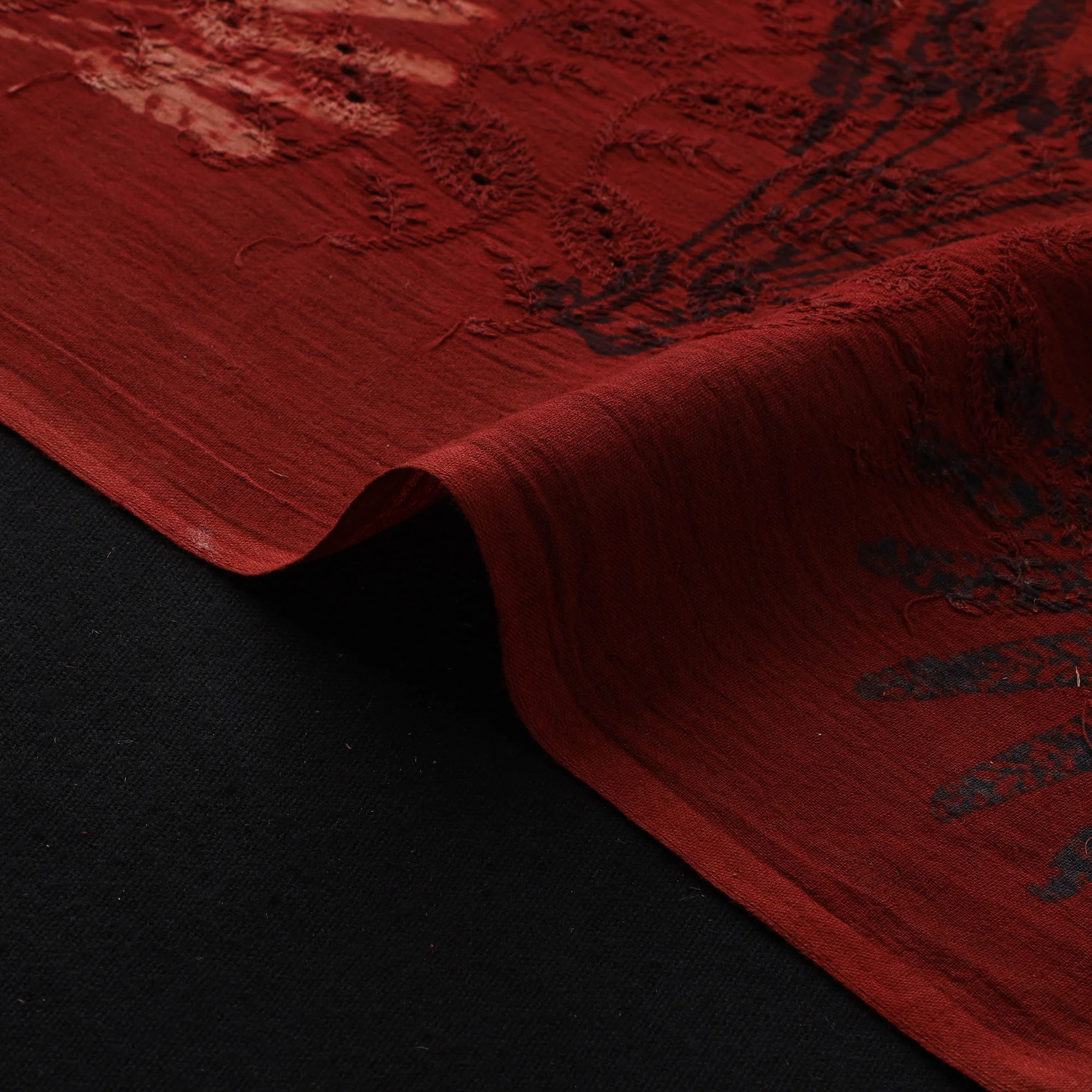 Hakoba Hand Block Ajrakh Print Natural Dyed Cotton Fabric 18 - Image 4