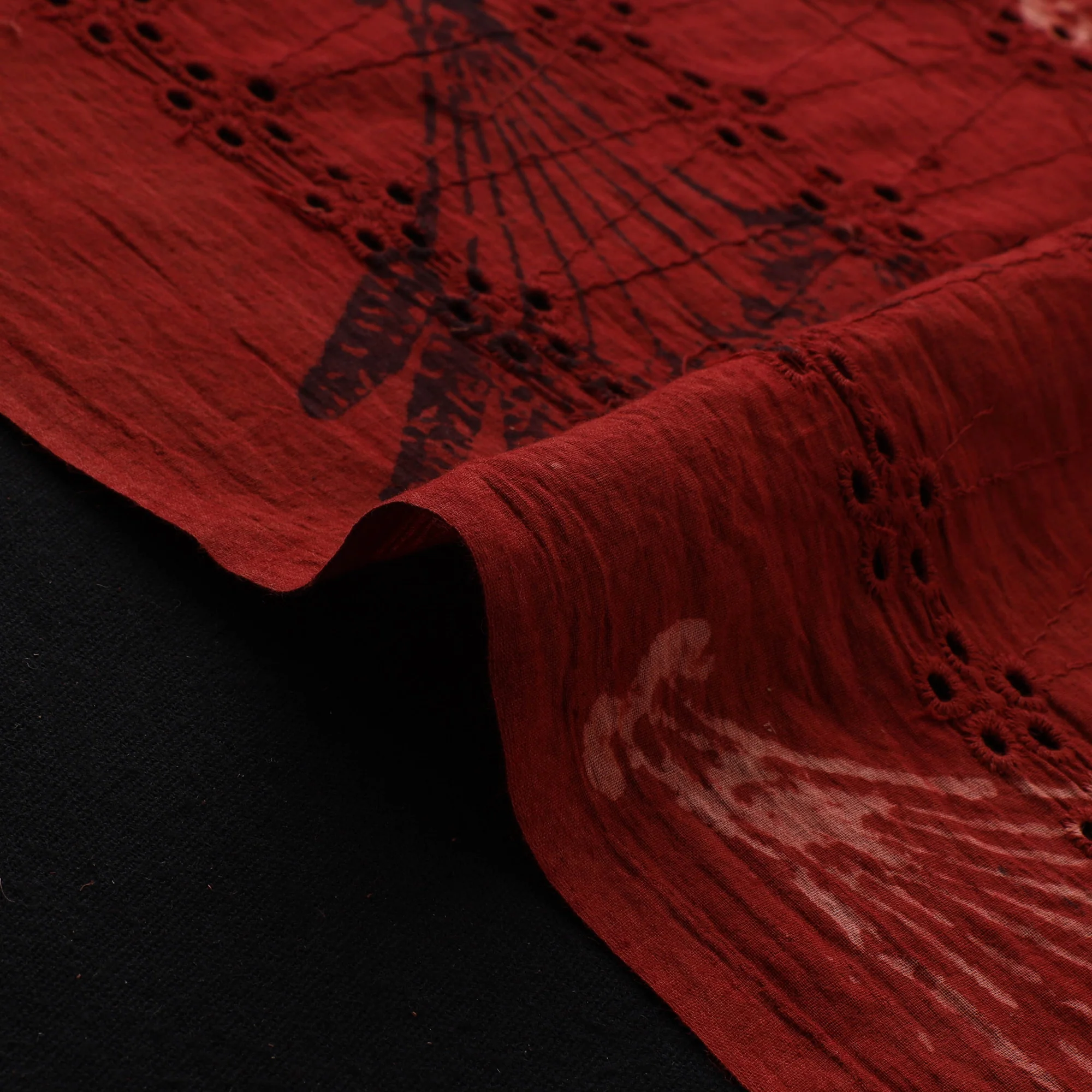 Hakoba Hand Block Ajrakh Print Natural Dyed Cotton Fabric 19 - Image 4