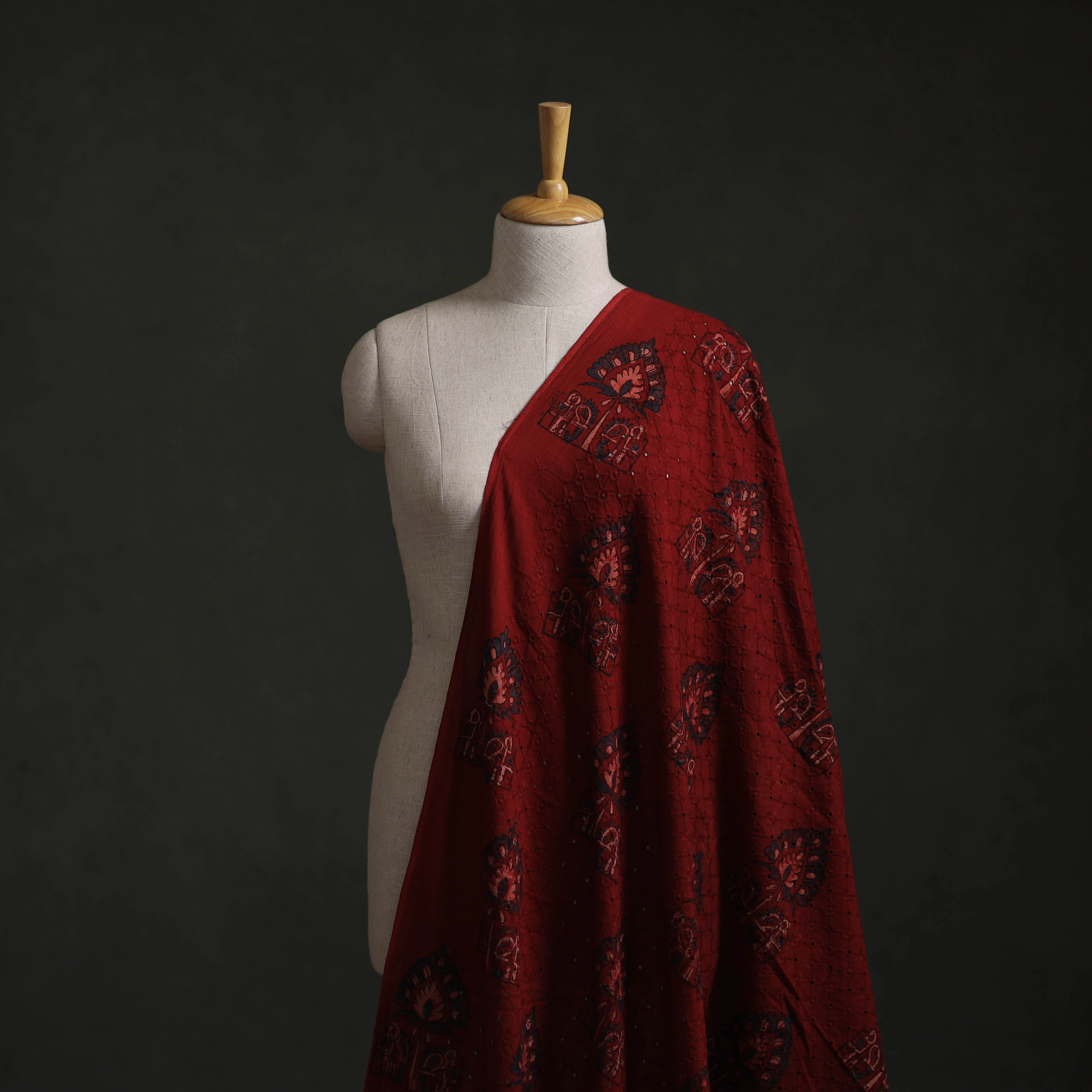 Hakoba Hand Block Ajrakh Print Natural Dyed Cotton Fabric 20 - Image 2