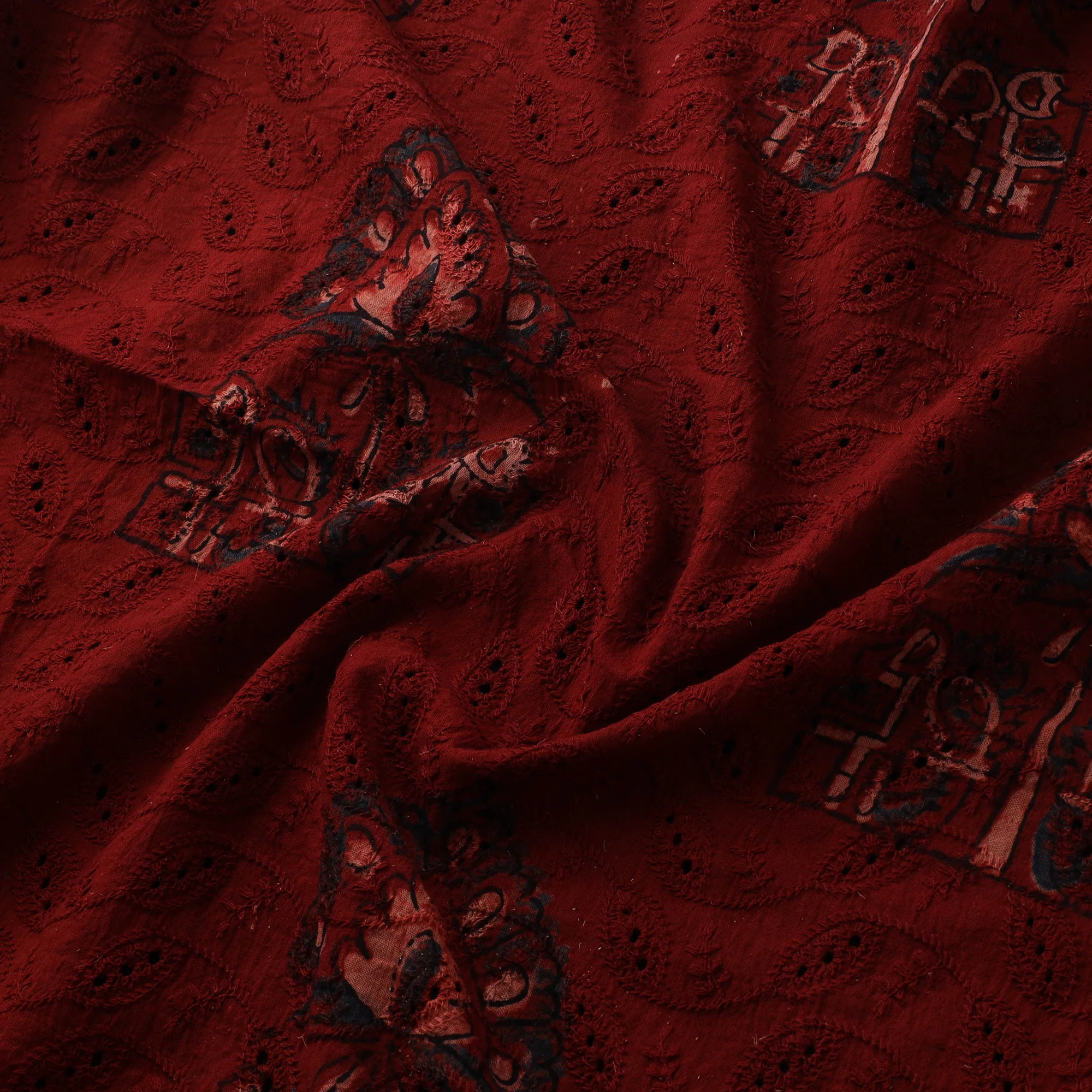 Hakoba Hand Block Ajrakh Print Natural Dyed Cotton Fabric 21 - Image 3