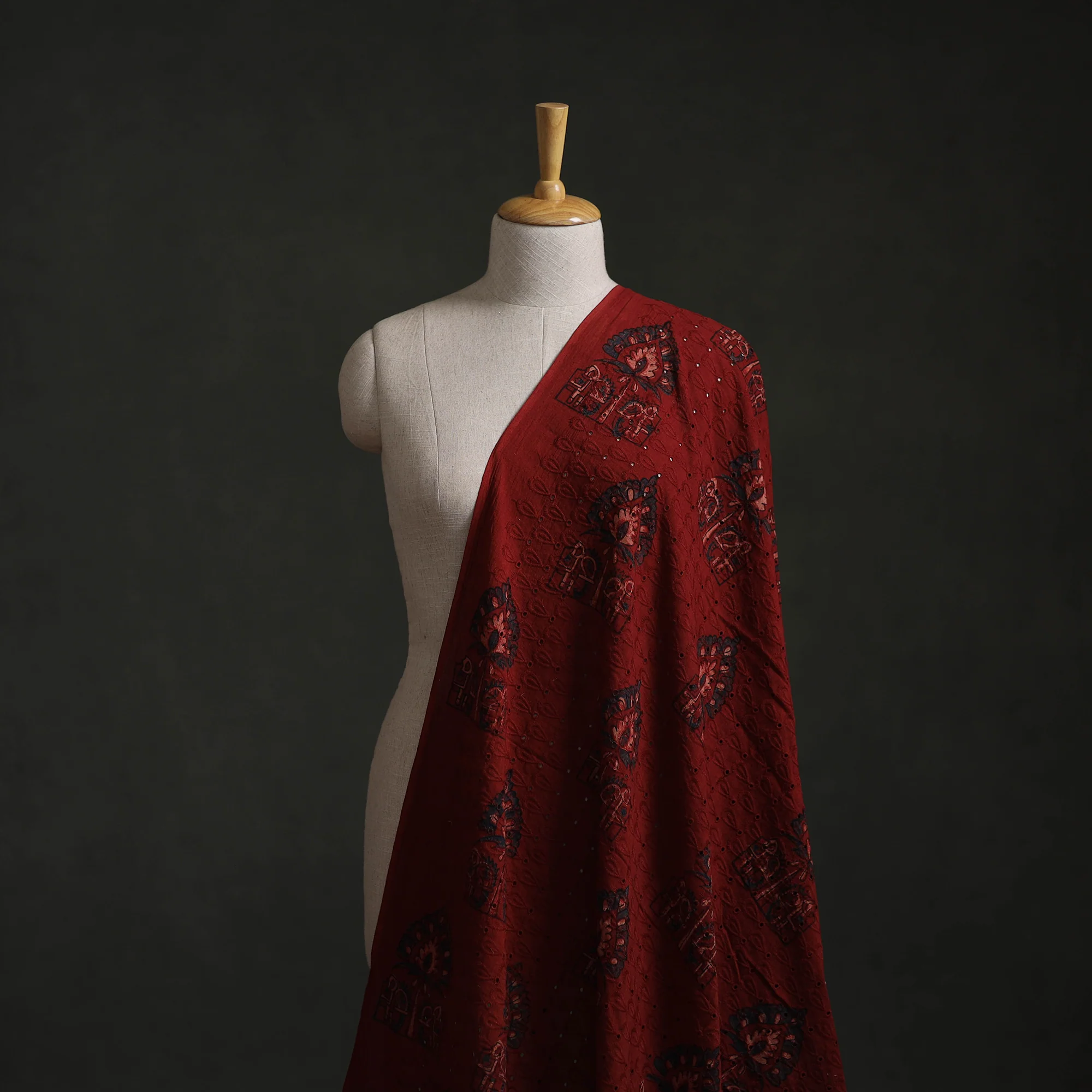 Hakoba Hand Block Ajrakh Print Natural Dyed Cotton Fabric 22 - Image 2