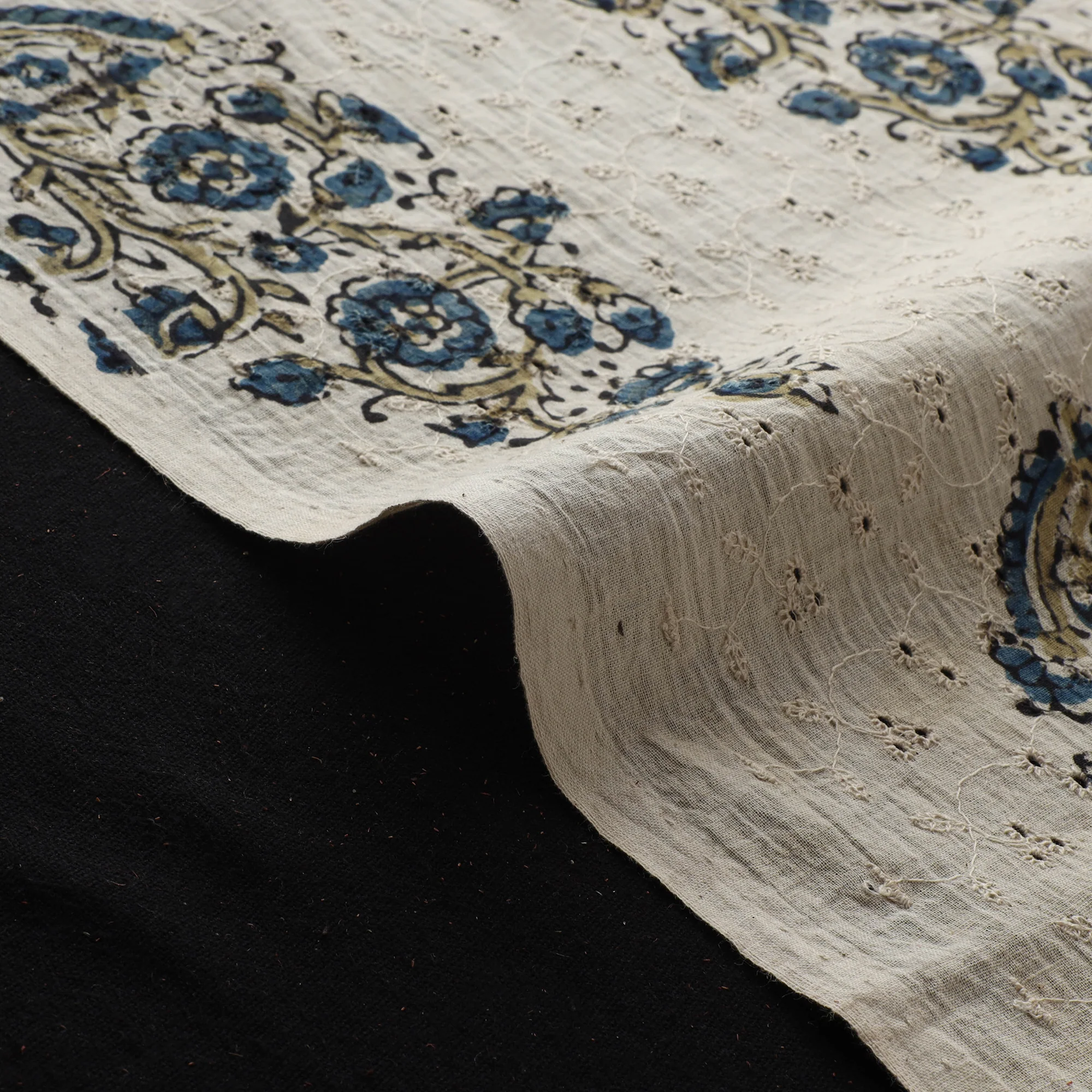 Hakoba Hand Block Ajrakh Print Natural Dyed Cotton Fabric 24 - Image 4