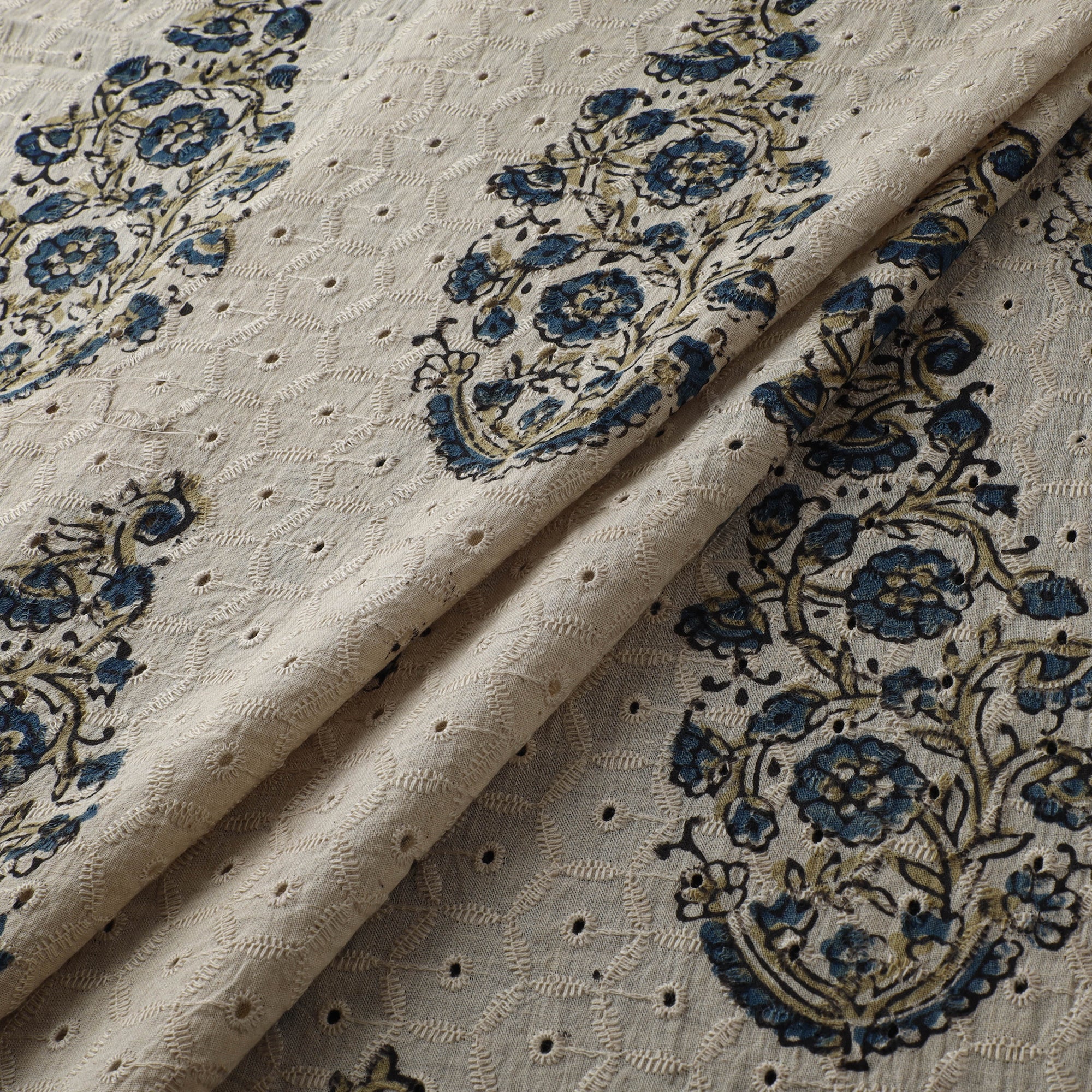 Hakoba Hand Block Ajrakh Print Natural Dyed Cotton Fabric 29