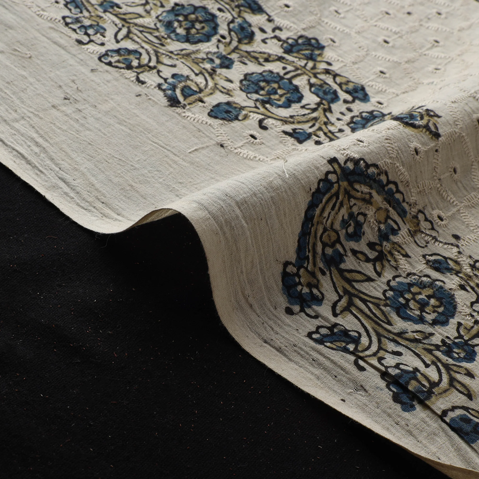 Hakoba Hand Block Ajrakh Print Natural Dyed Cotton Fabric 29 - Image 4
