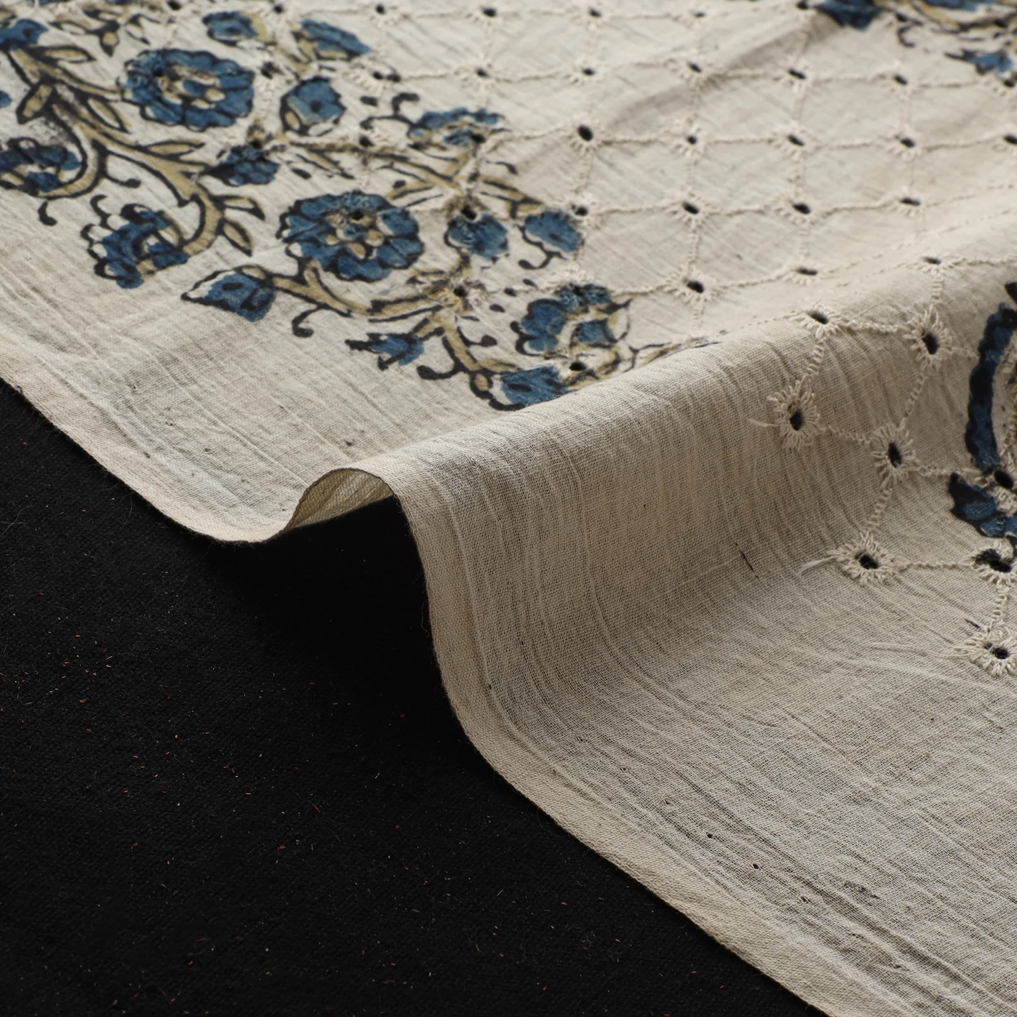 Hakoba Hand Block Ajrakh Print Natural Dyed Cotton Fabric 30 - Image 4