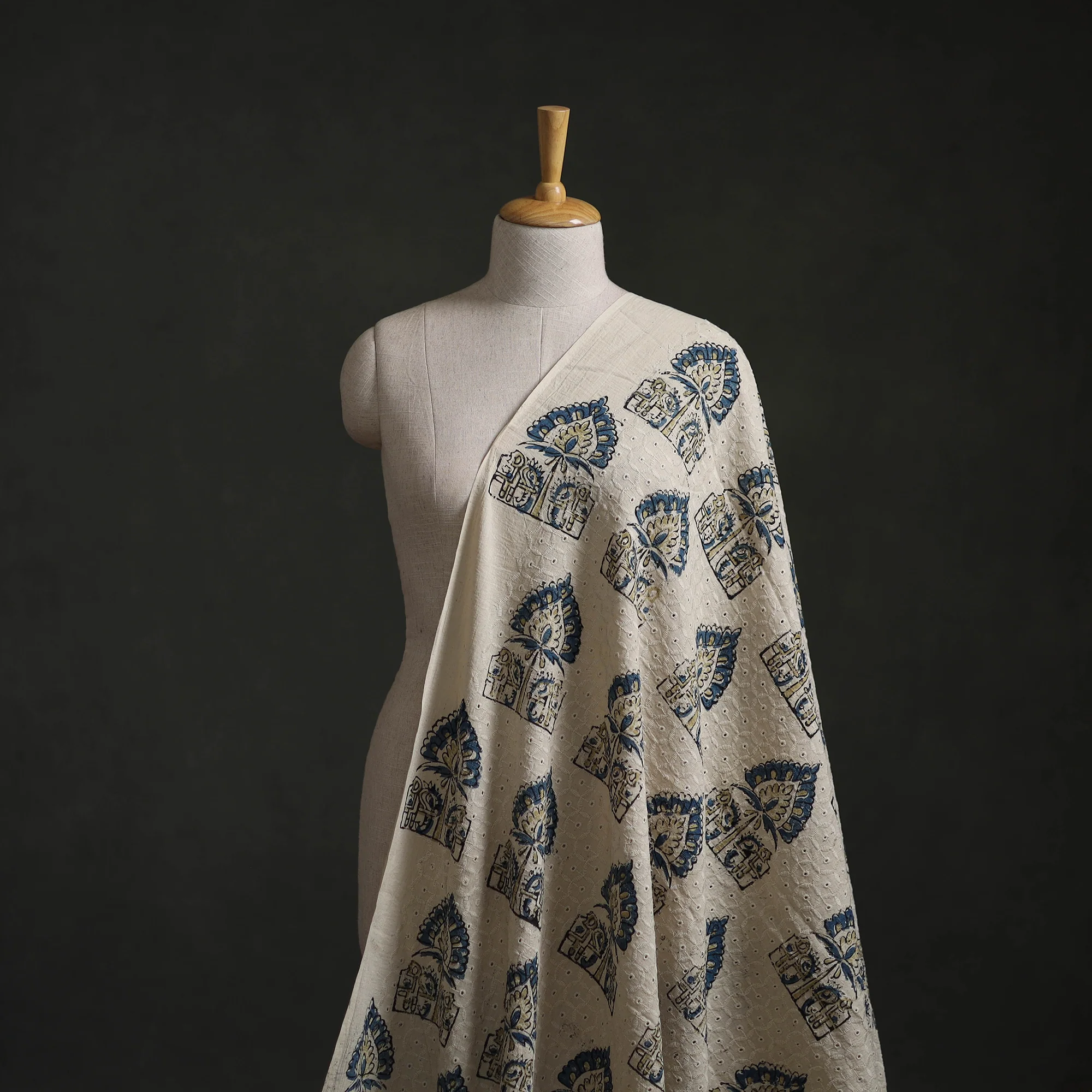 Hakoba Hand Block Ajrakh Print Natural Dyed Cotton Fabric 32 - Image 2