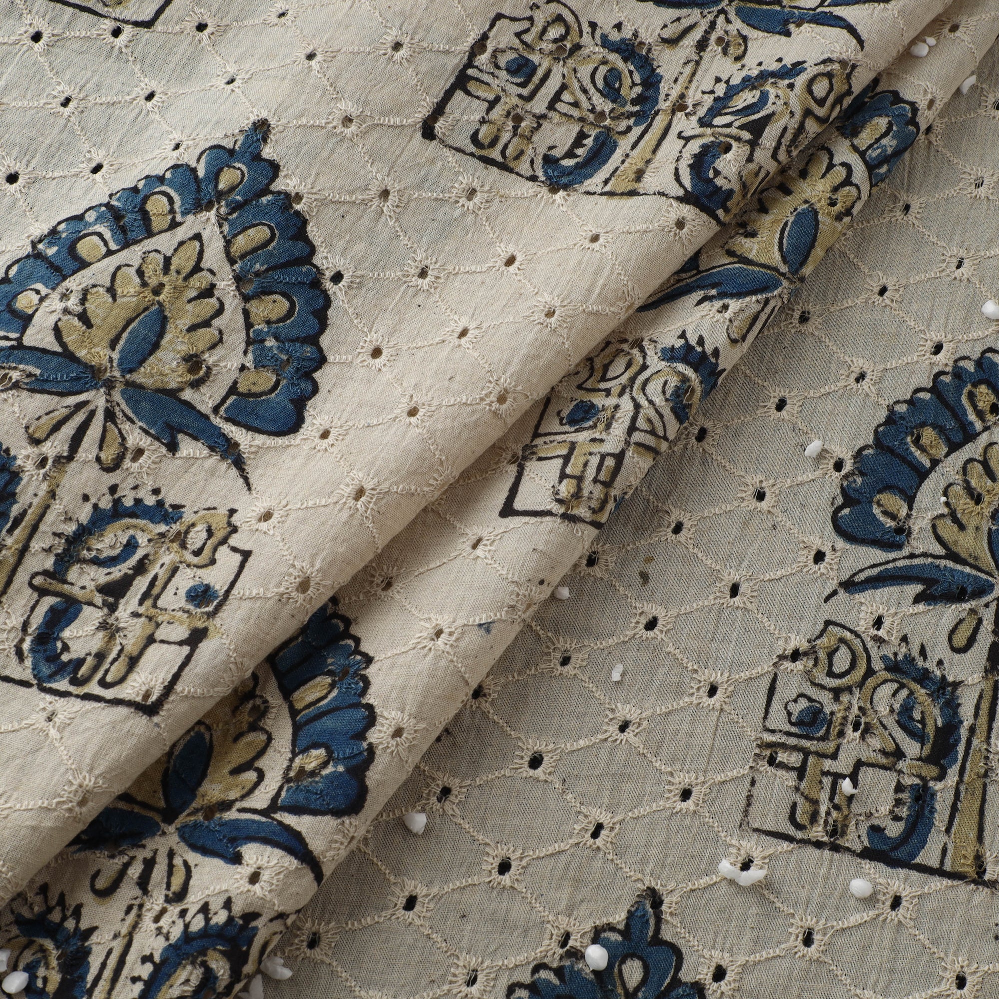 Hakoba Hand Block Ajrakh Print Natural Dyed Cotton Fabric 33