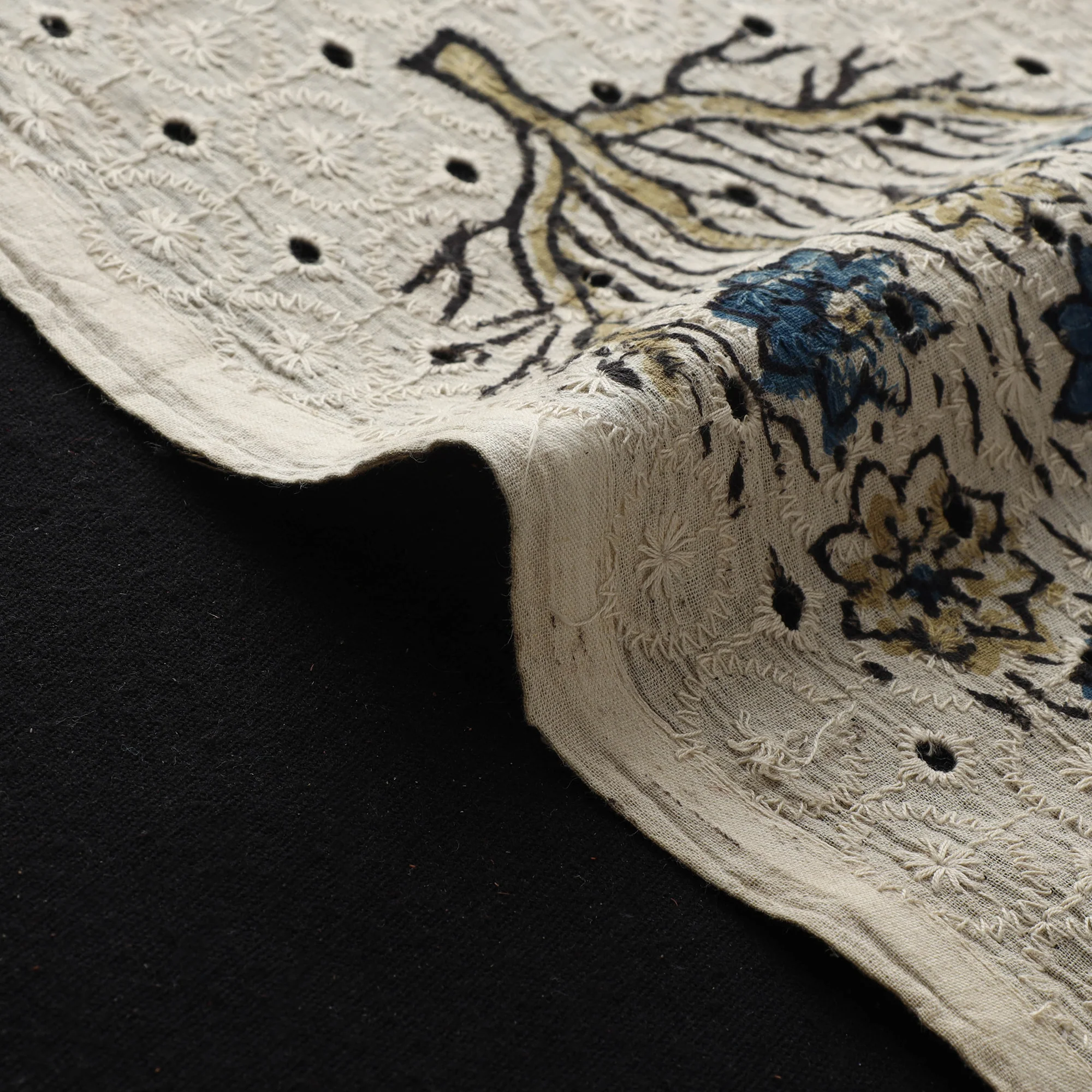 Hakoba Hand Block Ajrakh Print Natural Dyed Cotton Fabric 35 - Image 4