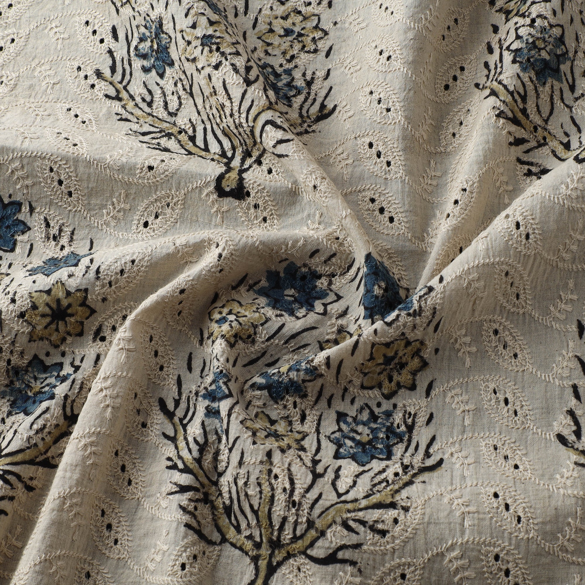 Hakoba Hand Block Ajrakh Print Natural Dyed Cotton Fabric 36 - Image 3