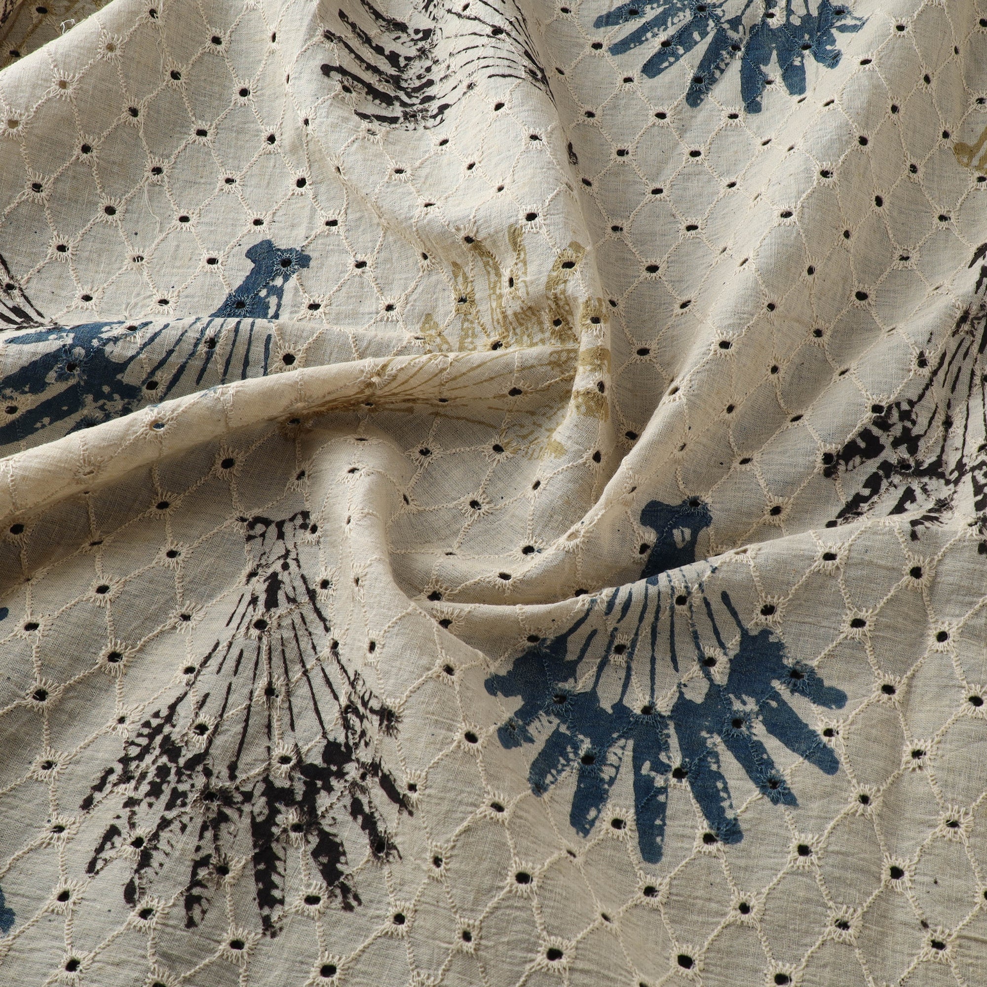 Hakoba Hand Block Ajrakh Print Natural Dyed Cotton Fabric 39 - Image 3