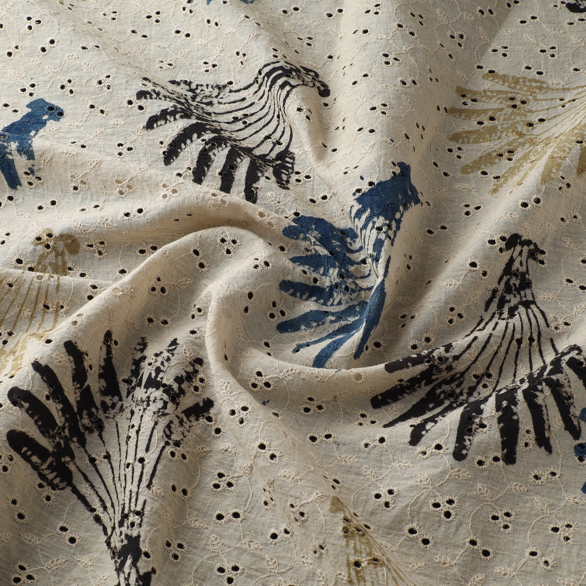 Hakoba Hand Block Ajrakh Print Natural Dyed Cotton Fabric 40 - Image 3