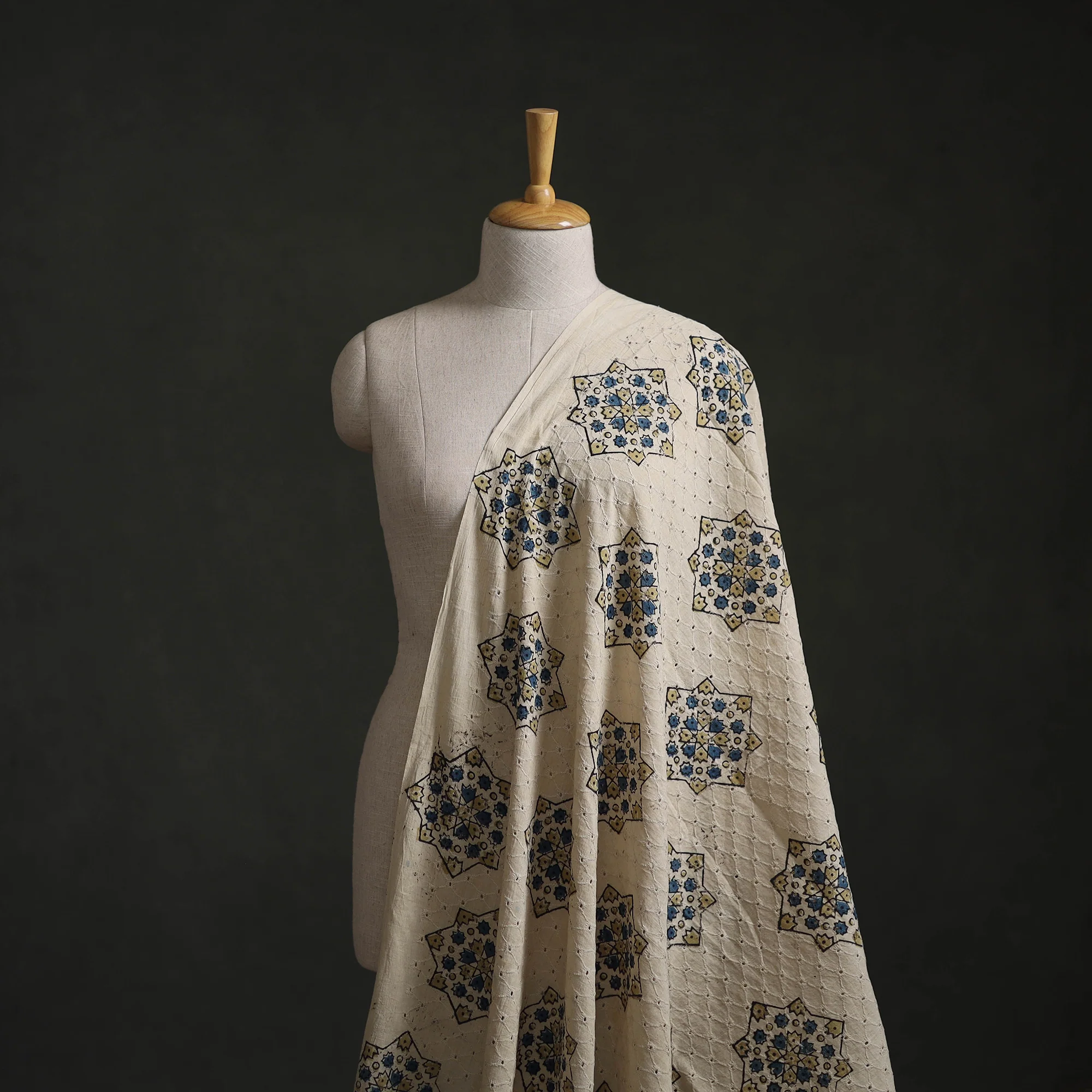 Hakoba Hand Block Ajrakh Print Natural Dyed Cotton Fabric 41 - Image 2