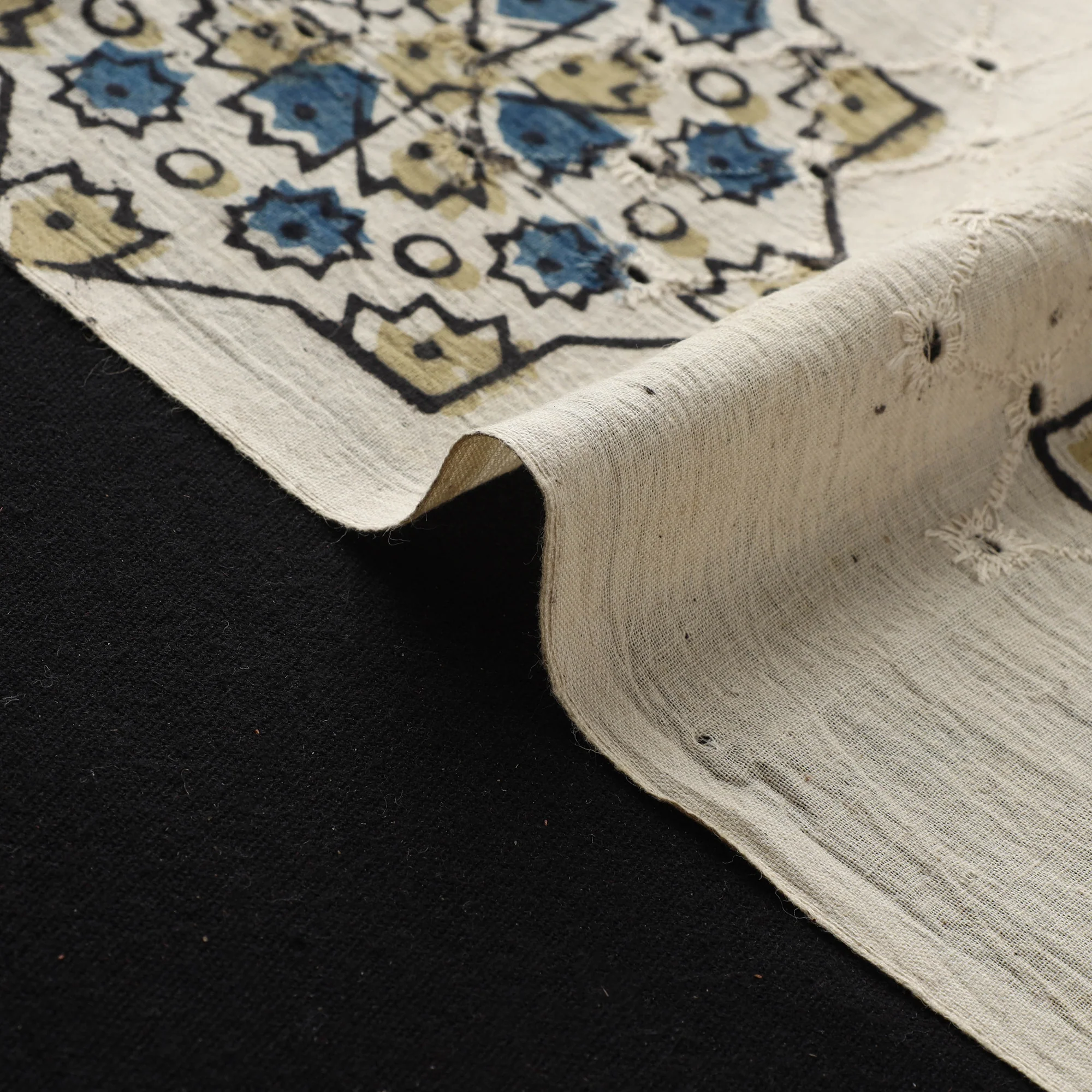 Hakoba Hand Block Ajrakh Print Natural Dyed Cotton Fabric 41 - Image 4