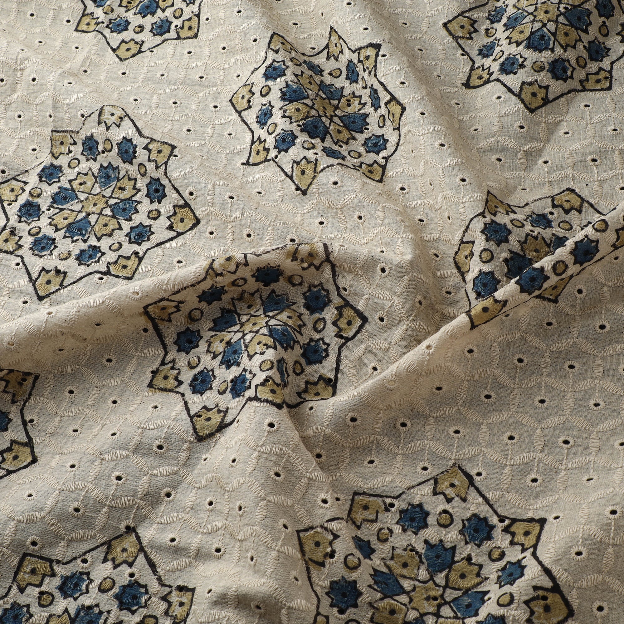 Hakoba Hand Block Ajrakh Print Natural Dyed Cotton Fabric 42 - Image 3