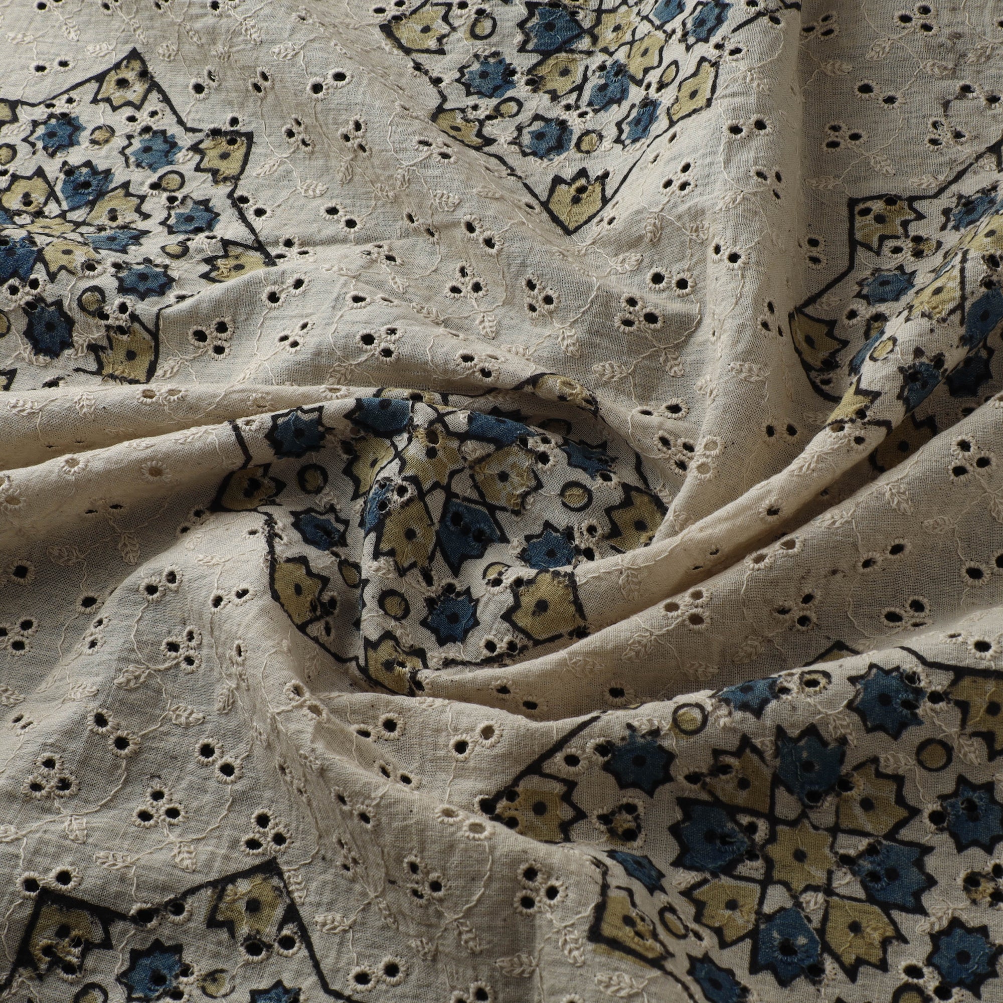 Hakoba Hand Block Ajrakh Print Natural Dyed Cotton Fabric 43 - Image 3