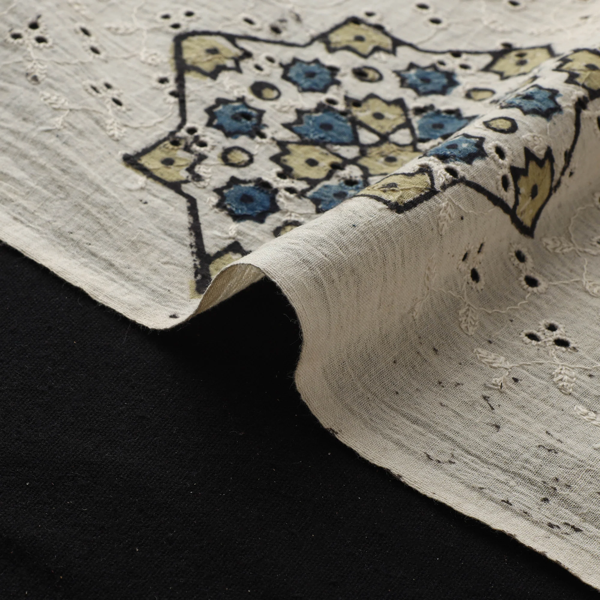 Hakoba Hand Block Ajrakh Print Natural Dyed Cotton Fabric 43 - Image 4