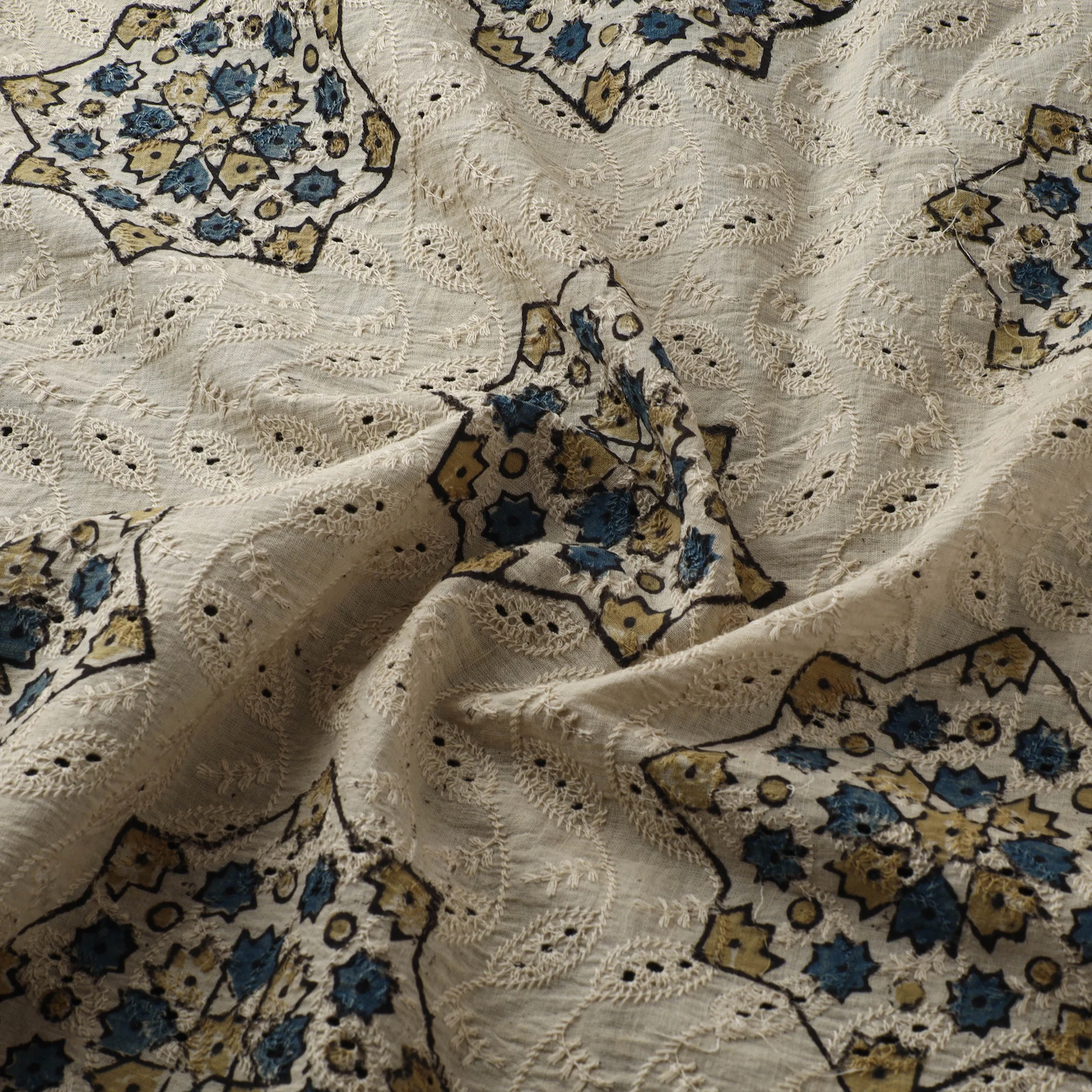 Hakoba Hand Block Ajrakh Print Natural Dyed Cotton Fabric 44 - Image 3