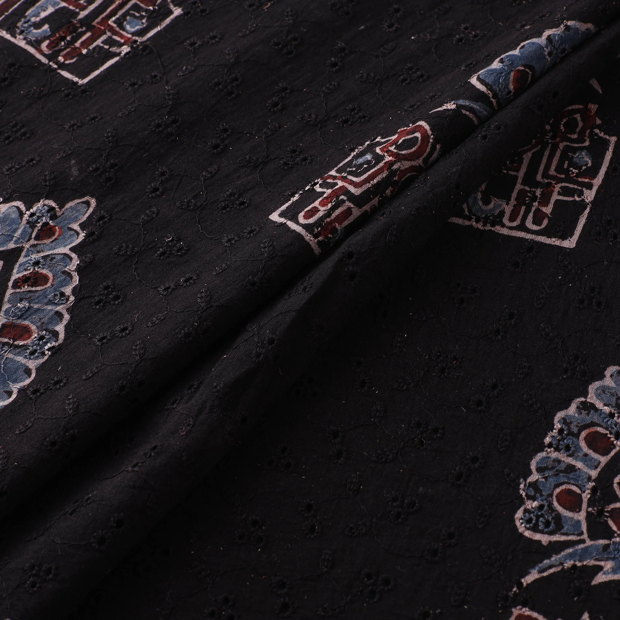 Hakoba Hand Block Ajrakh Print Natural Dyed Cotton Fabric 45