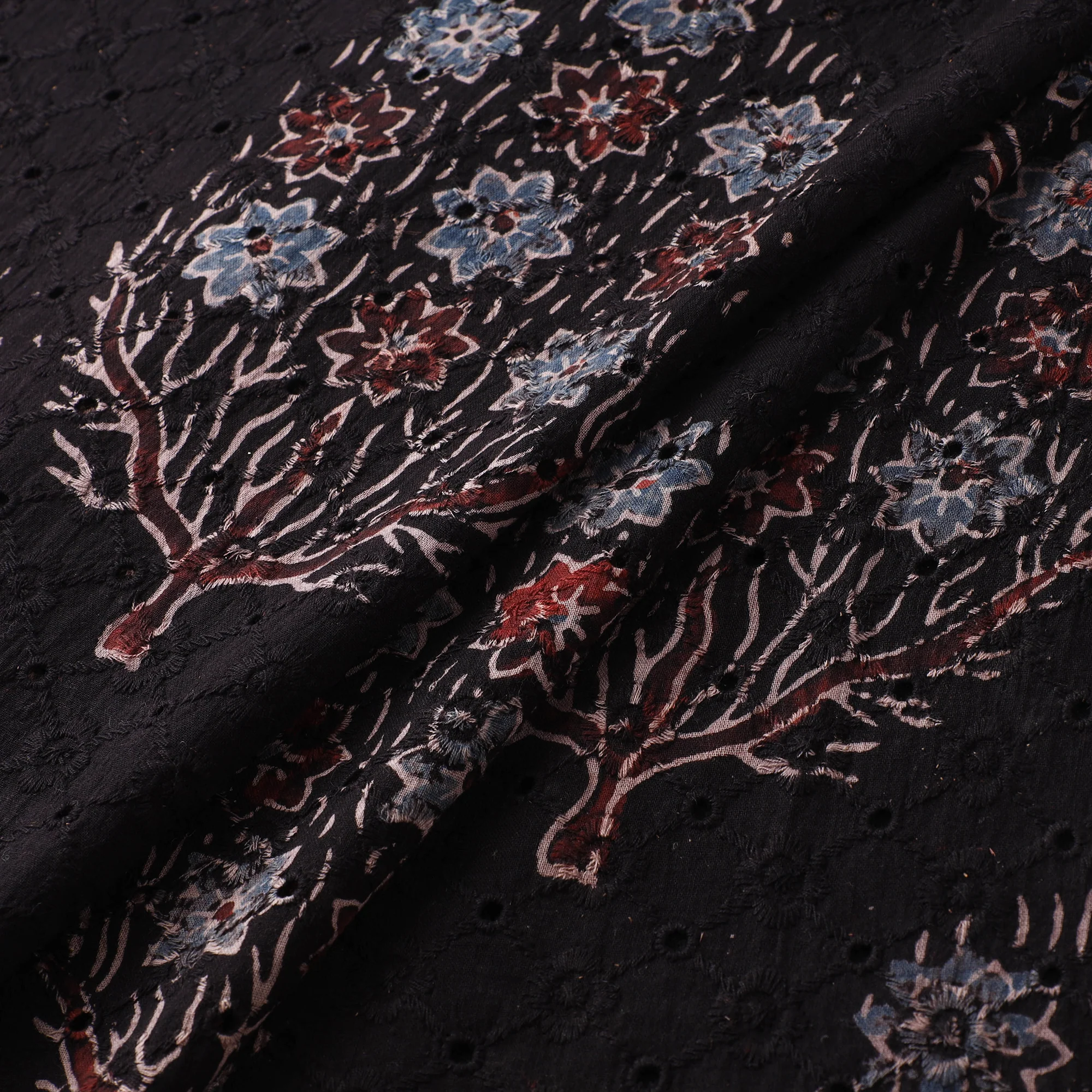 Hakoba Hand Block Ajrakh Print Natural Dyed Cotton Fabric 46