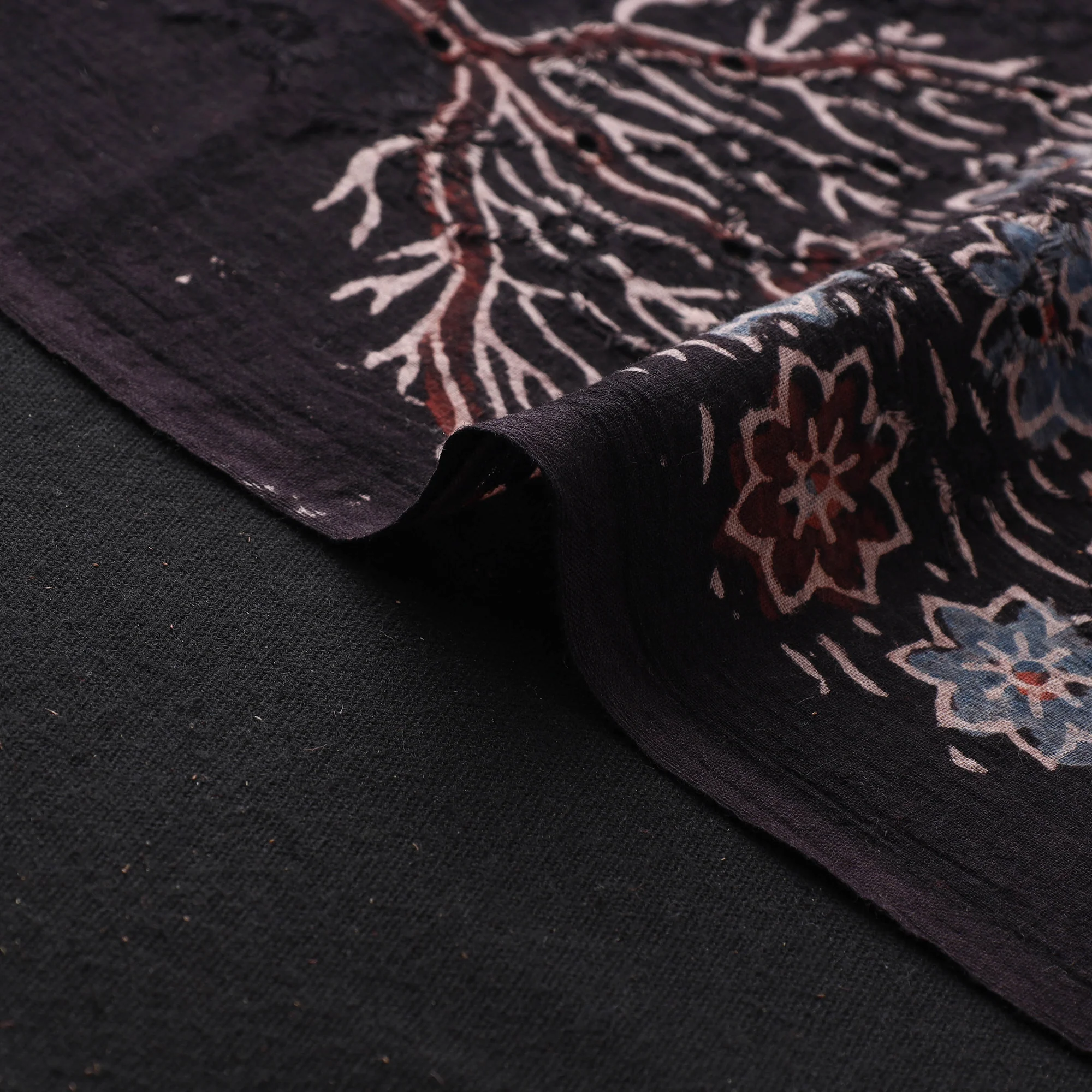 Hakoba Hand Block Ajrakh Print Natural Dyed Cotton Fabric 46 - Image 4