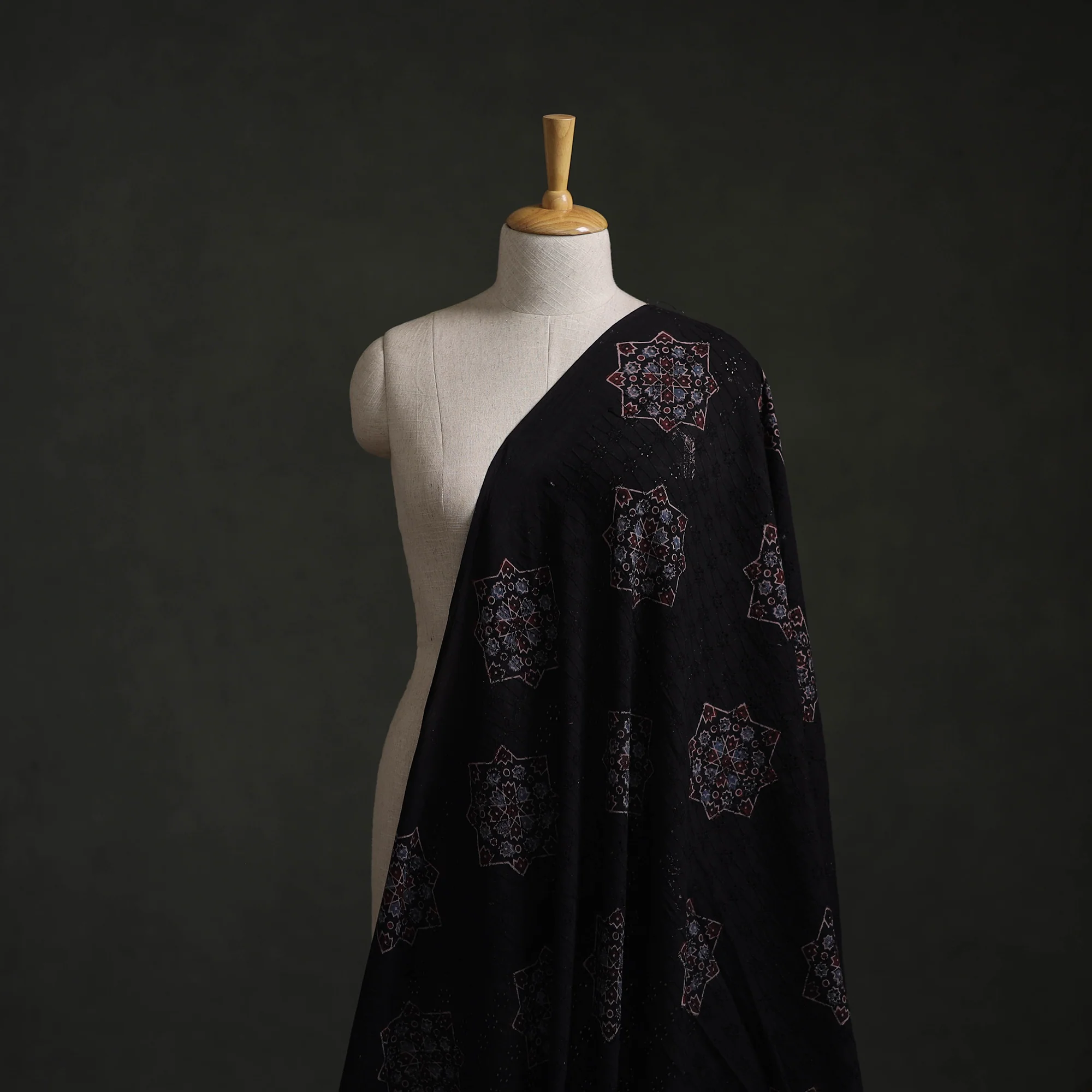 Hakoba Hand Block Ajrakh Print Natural Dyed Cotton Fabric 48 - Image 2