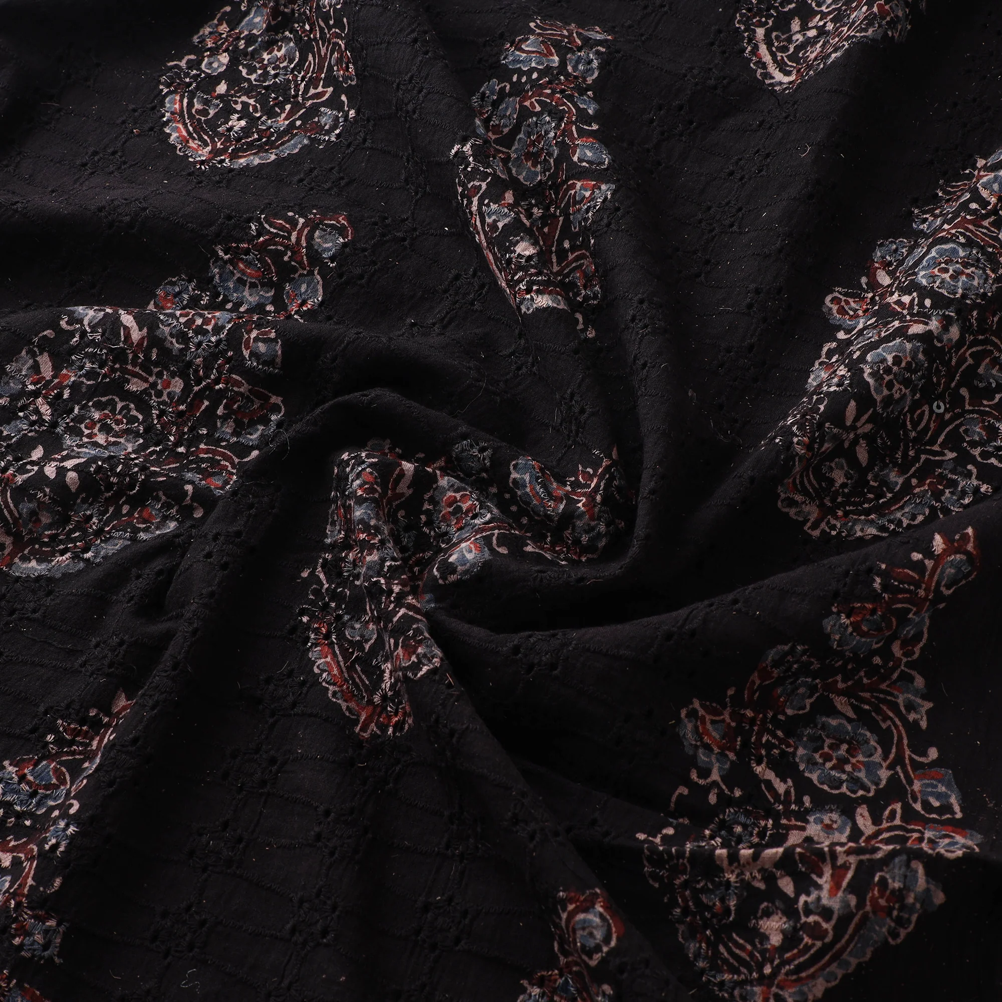 Hakoba Hand Block Ajrakh Print Natural Dyed Cotton Fabric 49 - Image 3