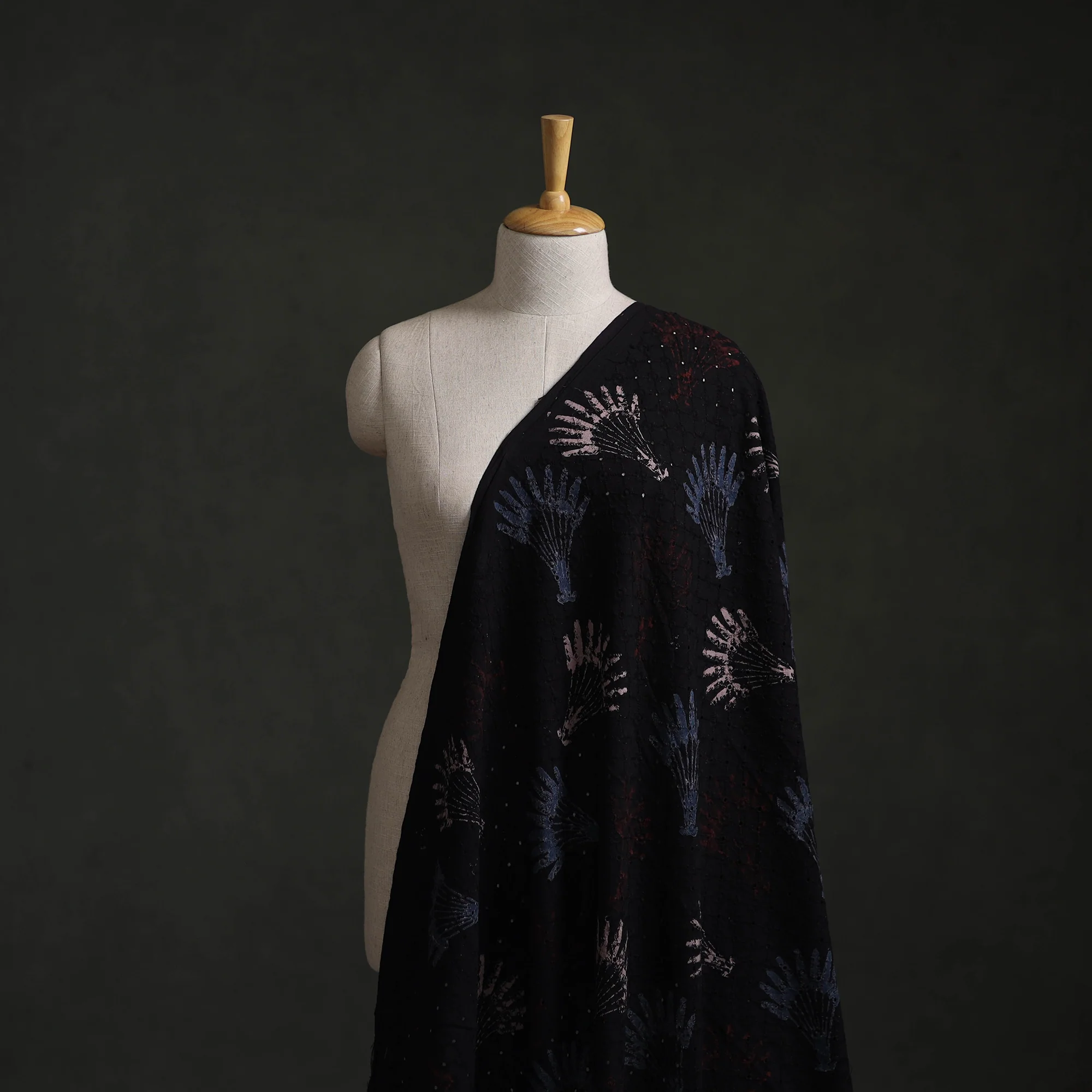 Hakoba Hand Block Ajrakh Print Natural Dyed Cotton Fabric 50 - Image 2