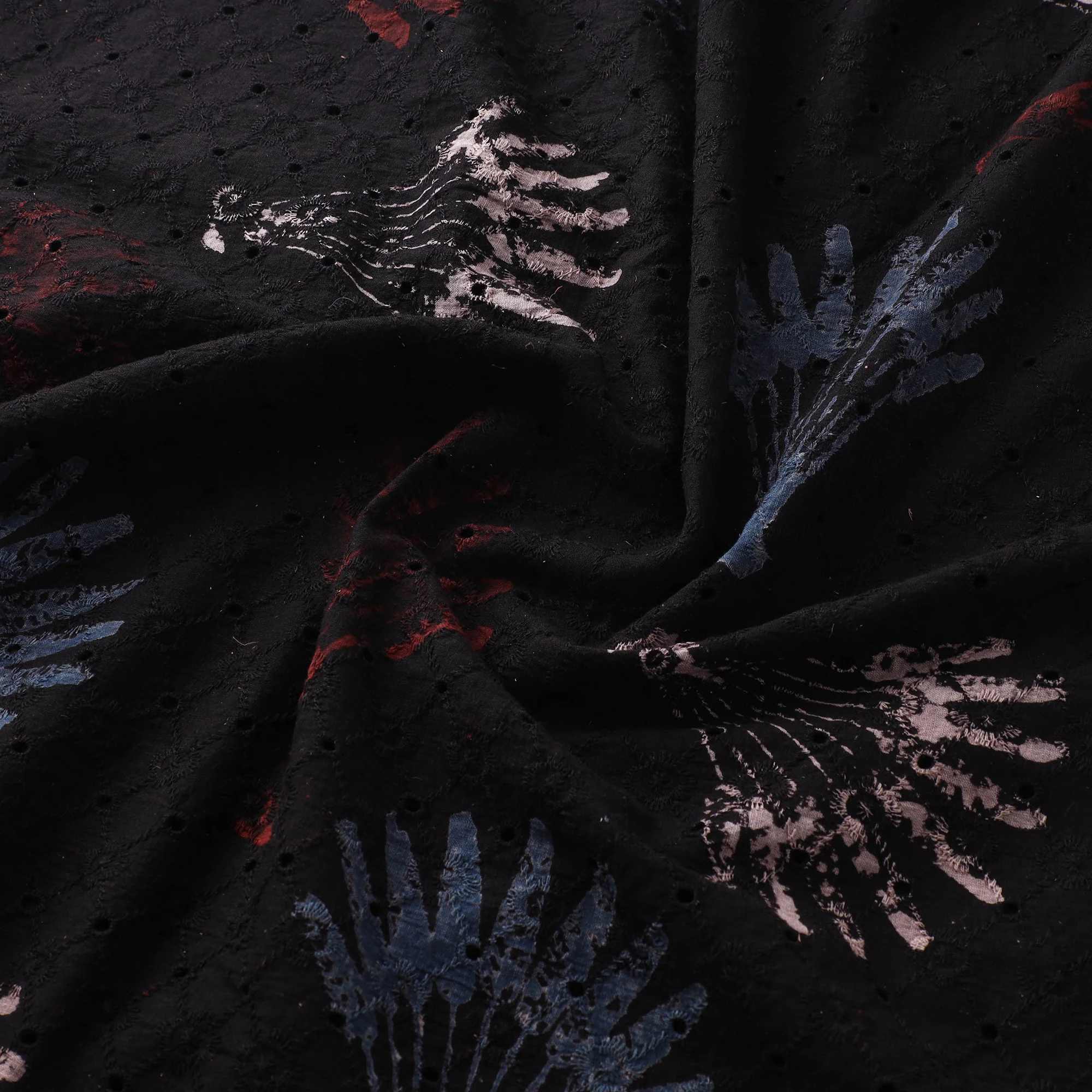 Hakoba Hand Block Ajrakh Print Natural Dyed Cotton Fabric 50 - Image 3