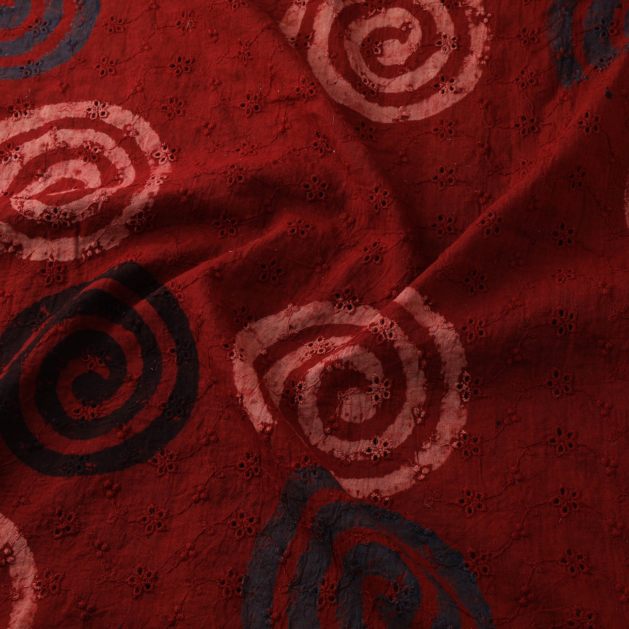 Red - Hakoba Hand Block Ajrakh Print Natural Dyed Cotton Fabric 51 - Image 3