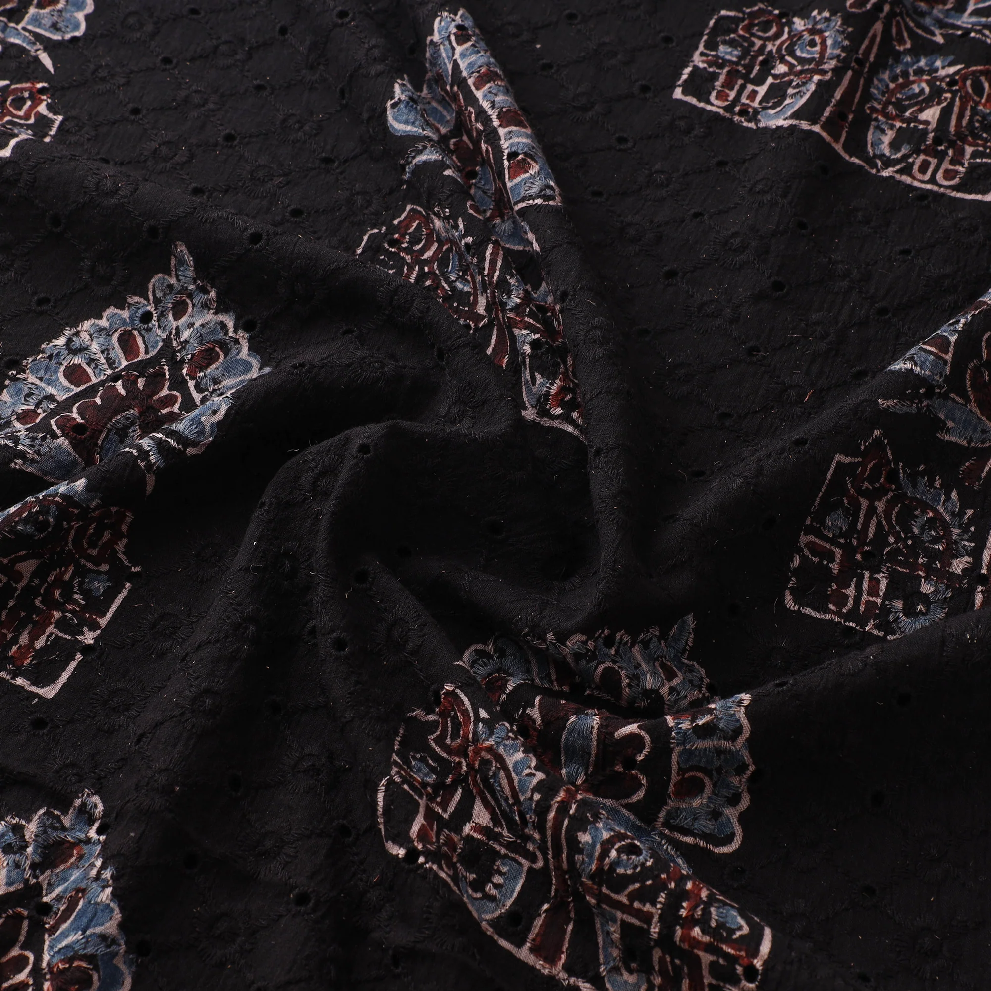 Hakoba Hand Block Ajrakh Print Natural Dyed Cotton Fabric 51 - Image 3