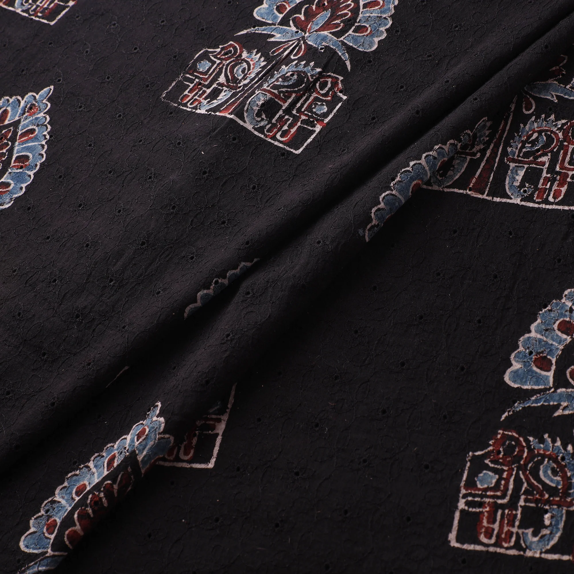 Hakoba Hand Block Ajrakh Print Natural Dyed Cotton Fabric 52