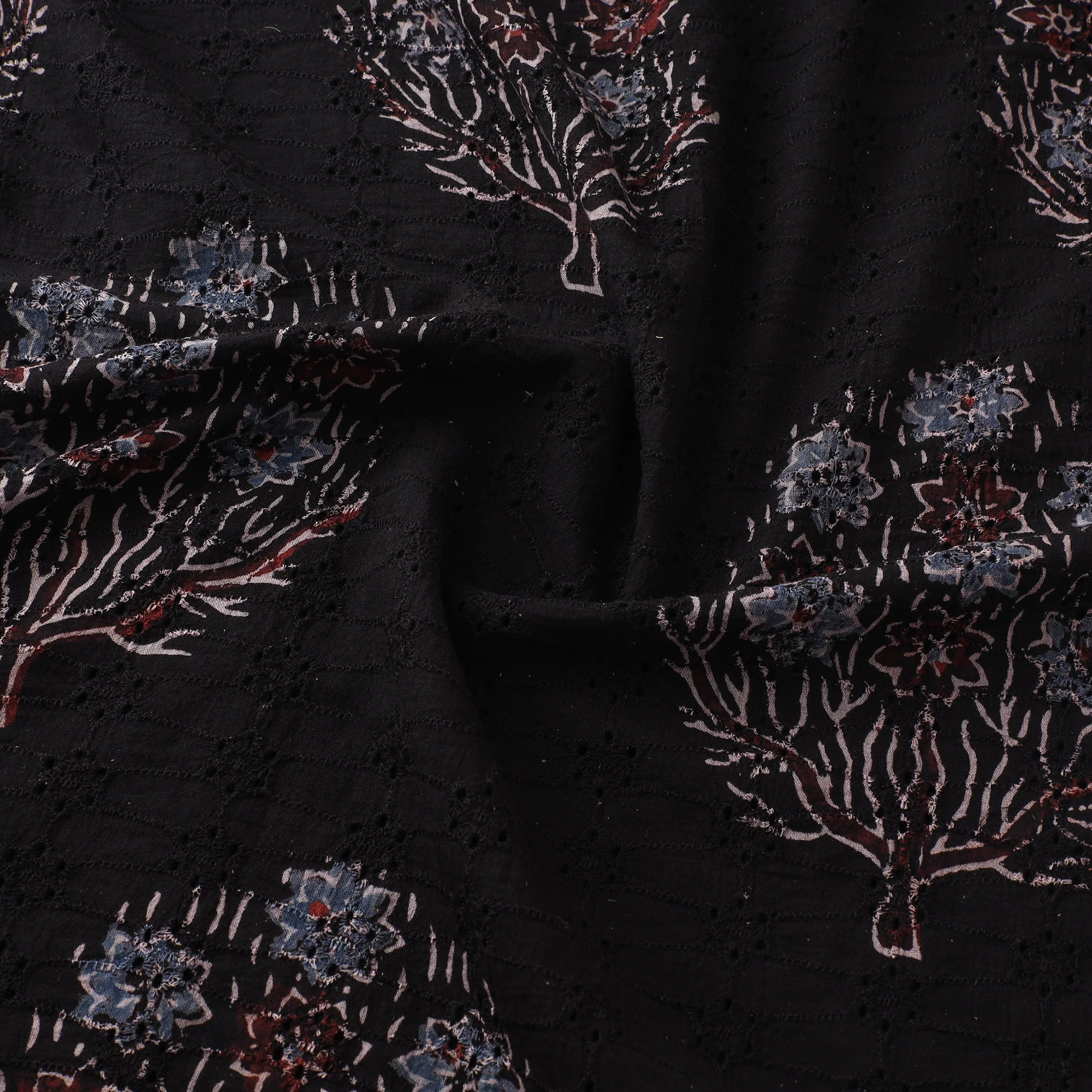 Hakoba Hand Block Ajrakh Print Natural Dyed Cotton Fabric 53 - Image 3
